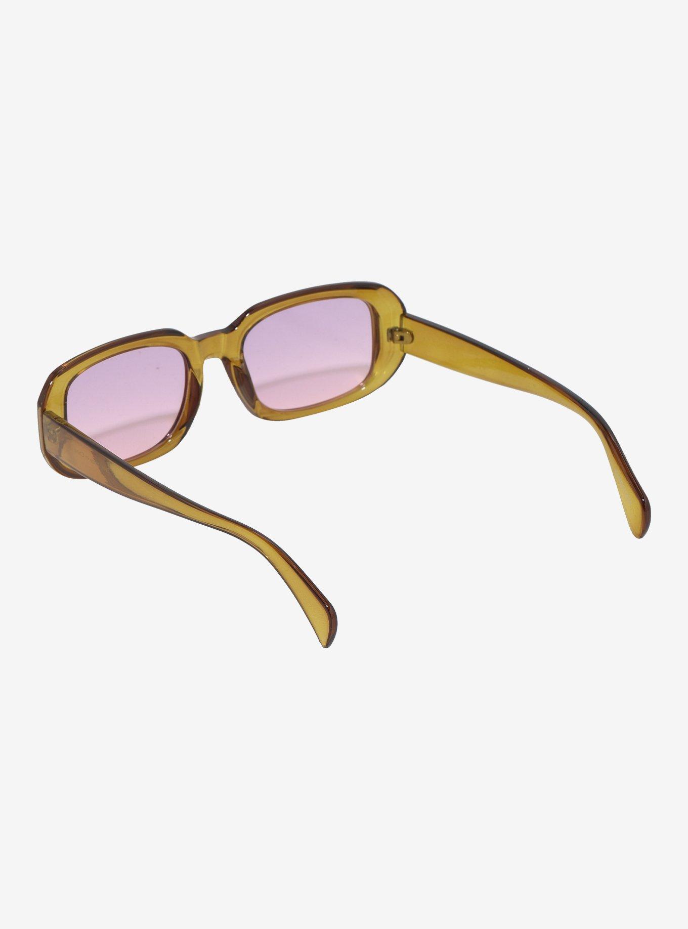 Green & Pink Rectangular Sunglasses, , hi-res