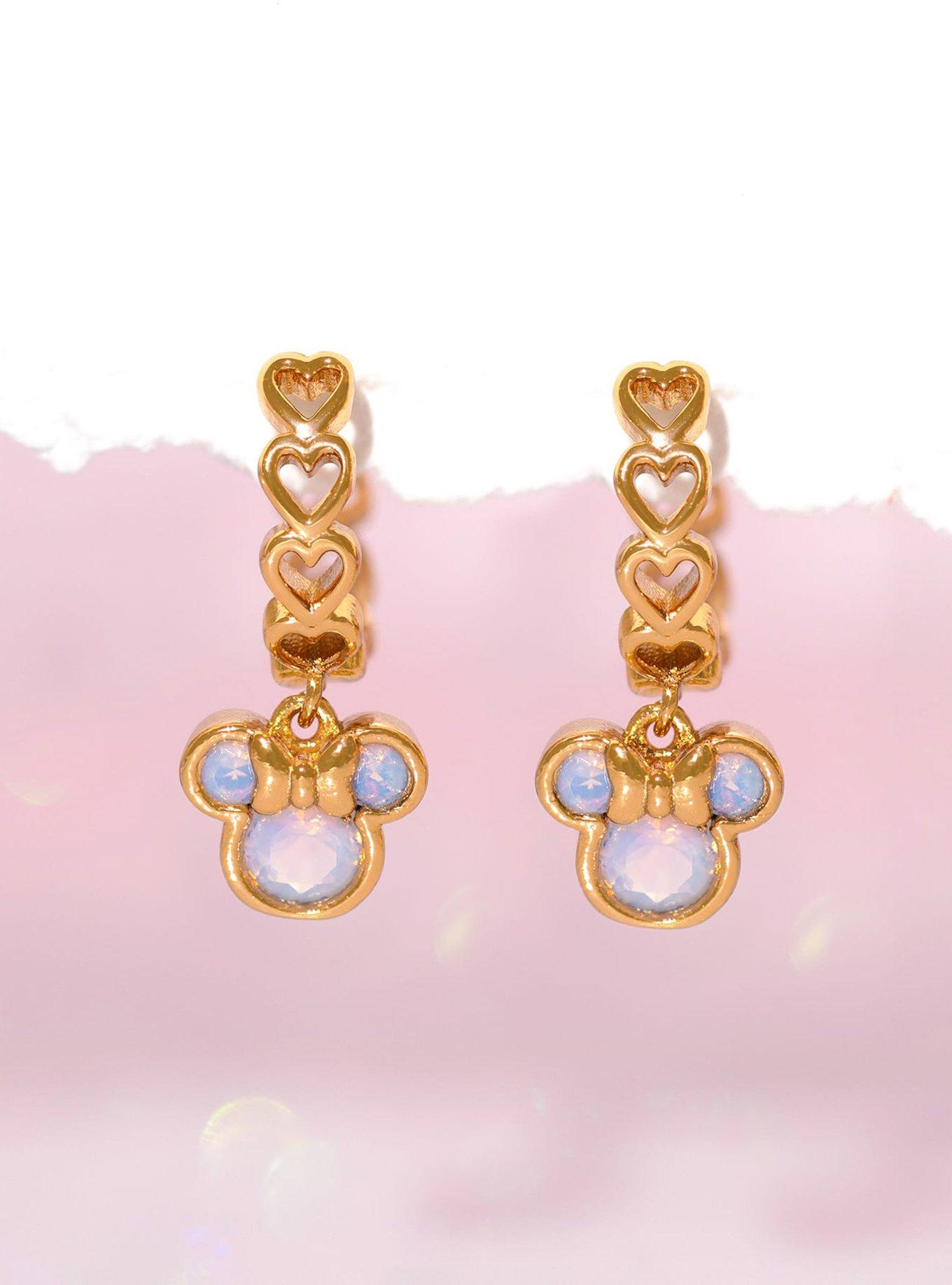 Disney X Girls Crew Minnie Mouse Love Linked Hoop Earrings, , alternate - view 3