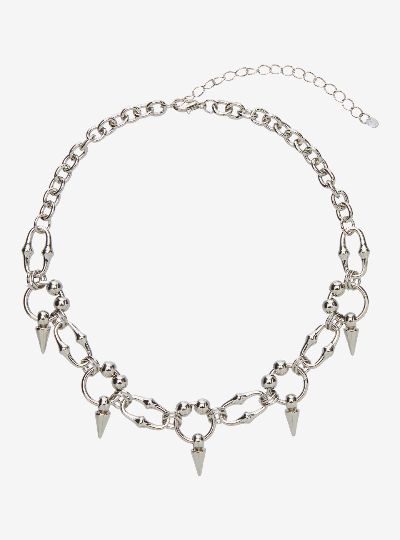 Social Collision Spike Chain Choker, , hi-res