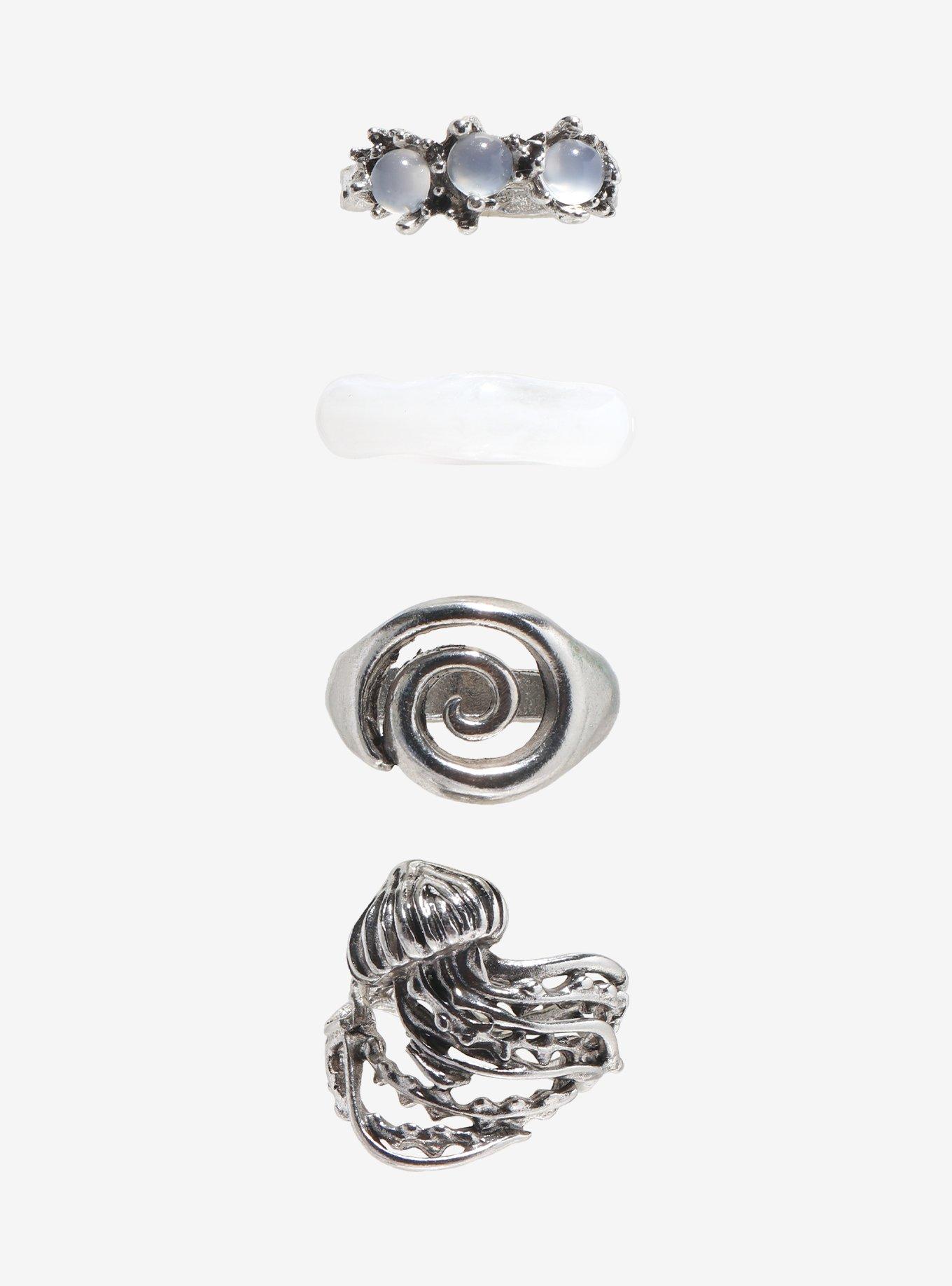 Thorn & Fable Jellyfish Spiral Ring Set, , hi-res