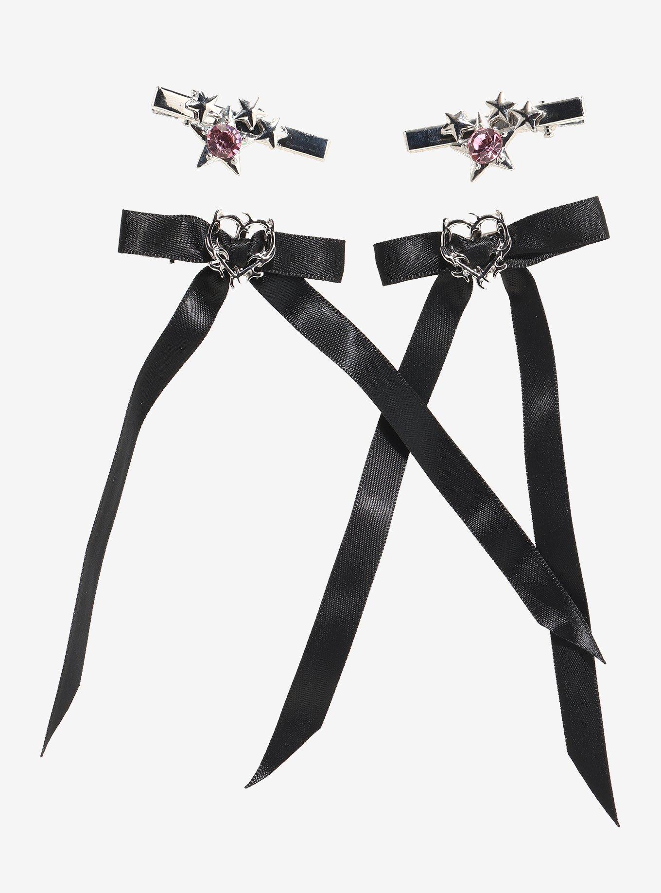 Social Collision Cyber Heart Bow Star Hair Clip Set, , hi-res