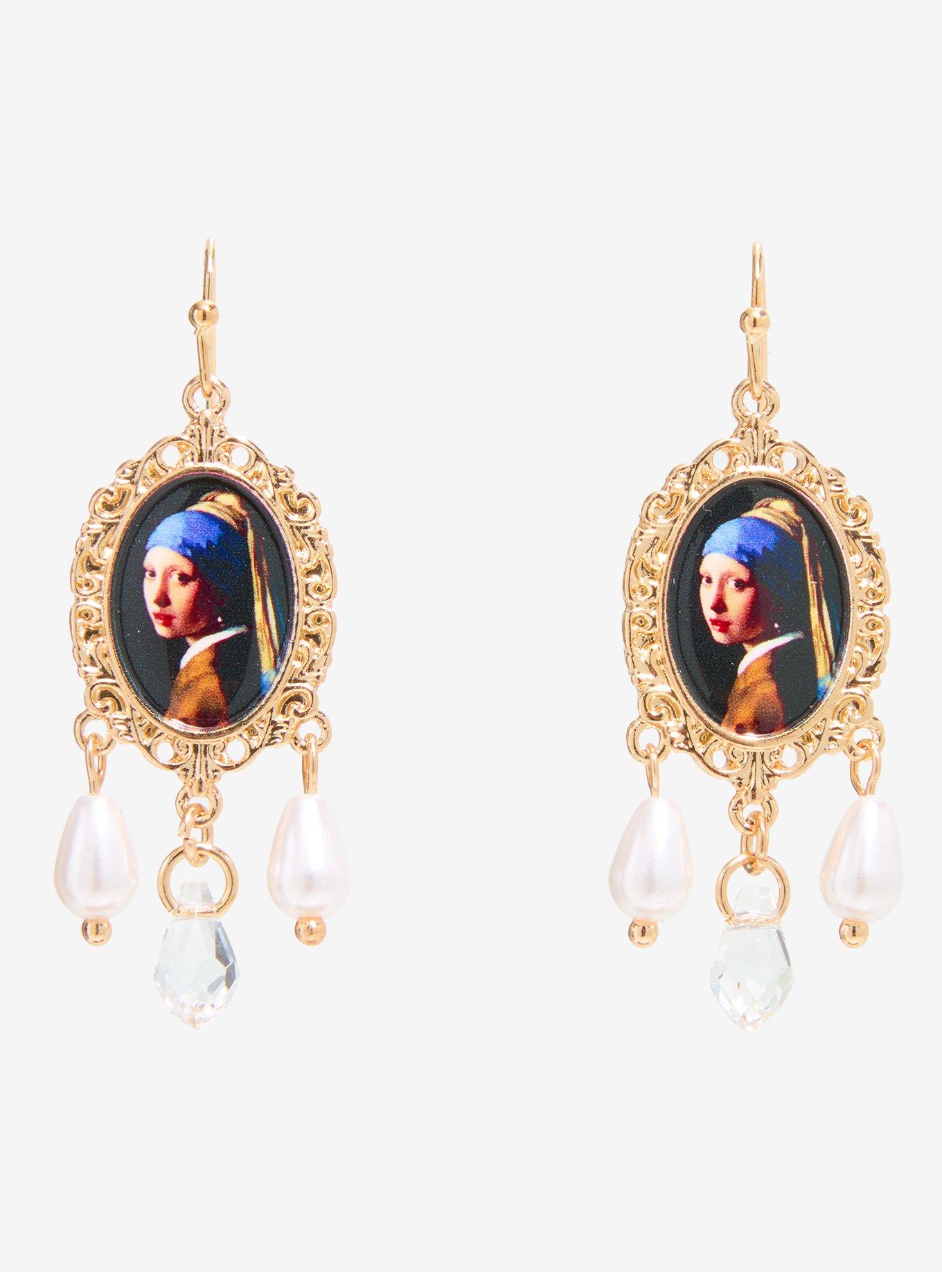 Thorn & Fable Girl With A Pearl Earring Portrait Earrings, , hi-res