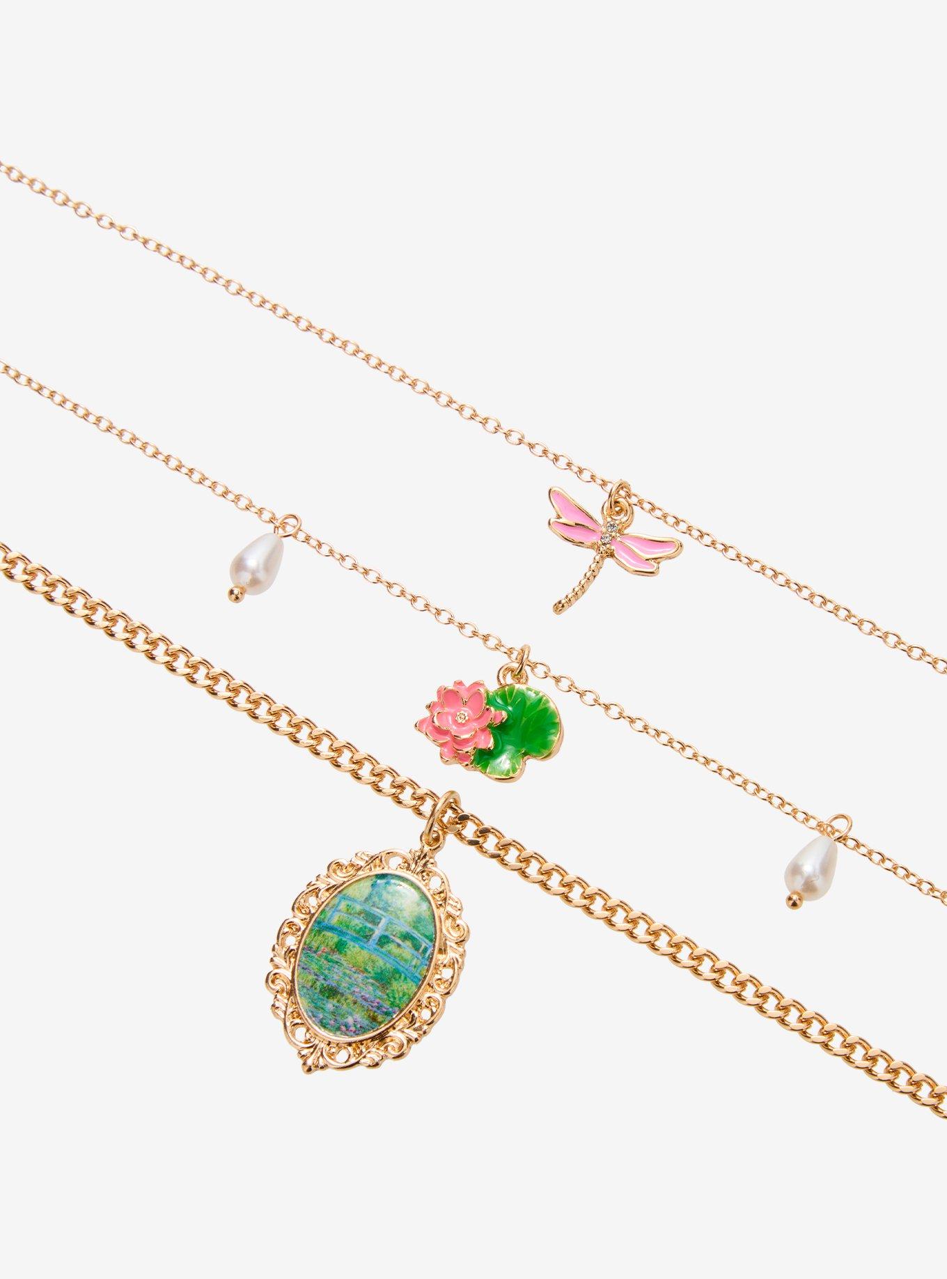 Thorn & Fable Monet Water Lilies Necklace Set, , alternate