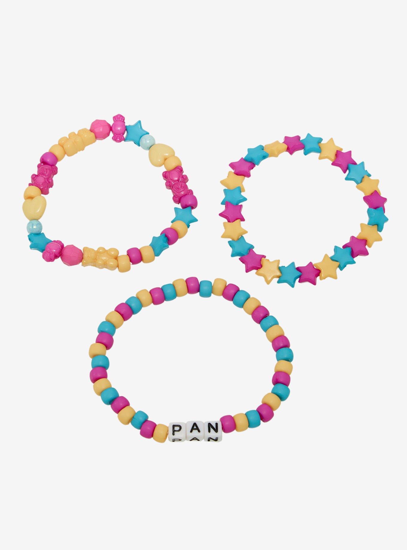 Sweet Society Pansexual Pride Bead Bracelet Set, , hi-res