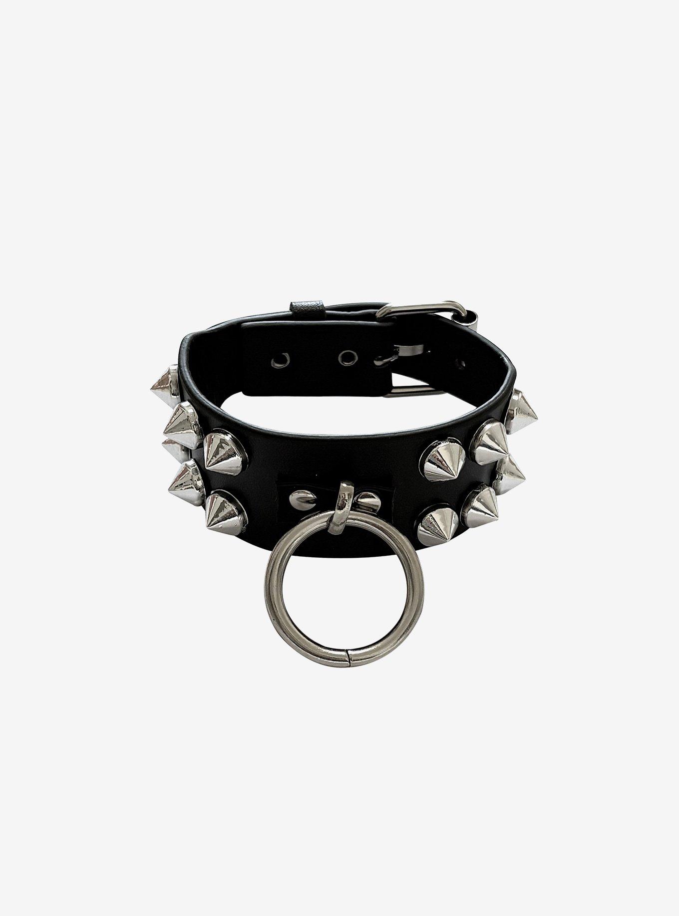 Social Collision Spike O-Ring Cuff Bracelet, , hi-res