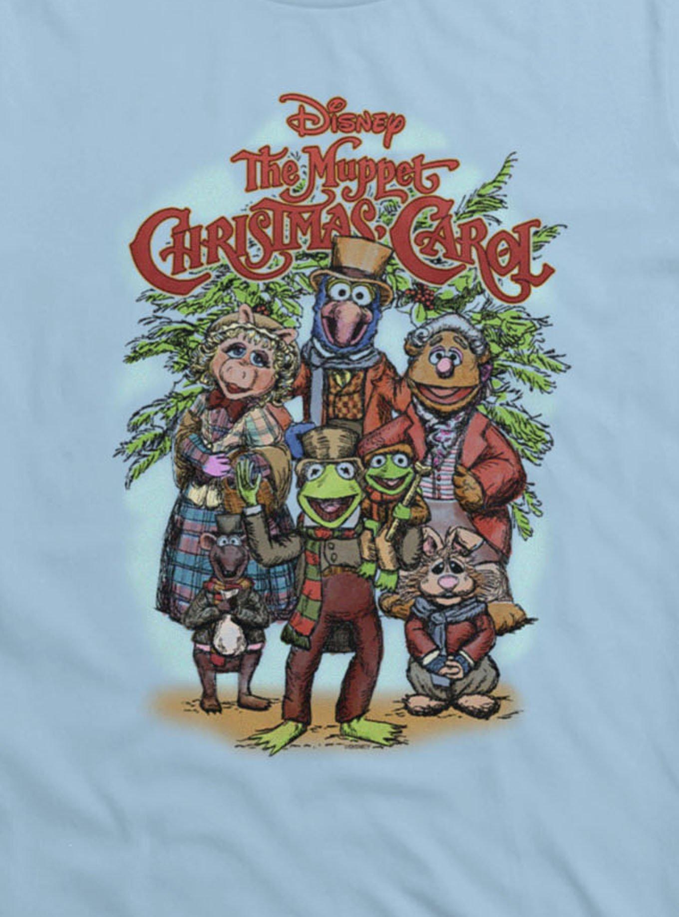 Disney The Muppets Christmas Carol Group Shot Drawing T-Shirt Hot Topic Exclusive, LIGHT BLUE, alternate
