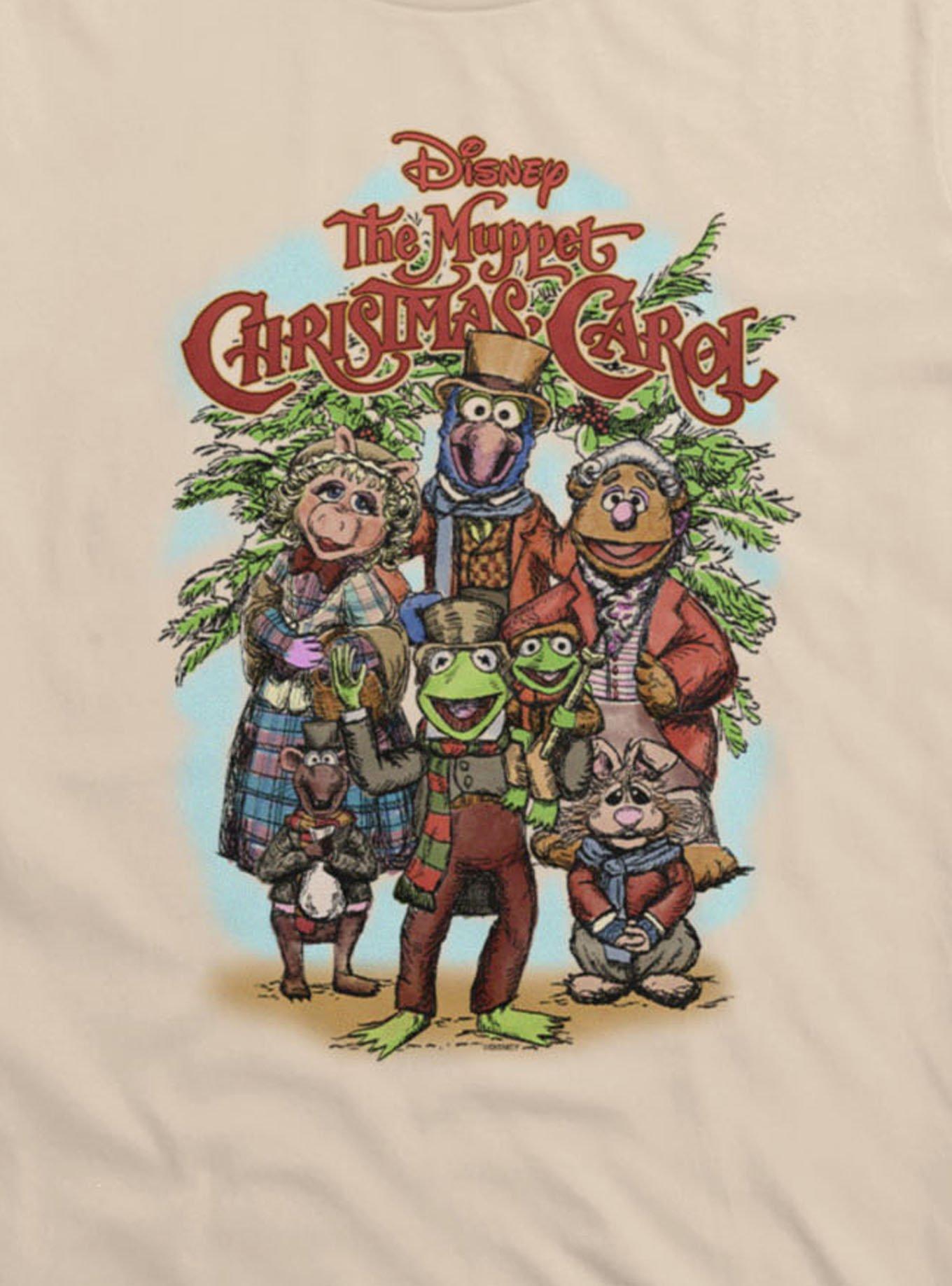 Disney The Muppets Christmas Carol Group Shot Drawing T-Shirt Hot Topic Exclusive, SAND, alternate