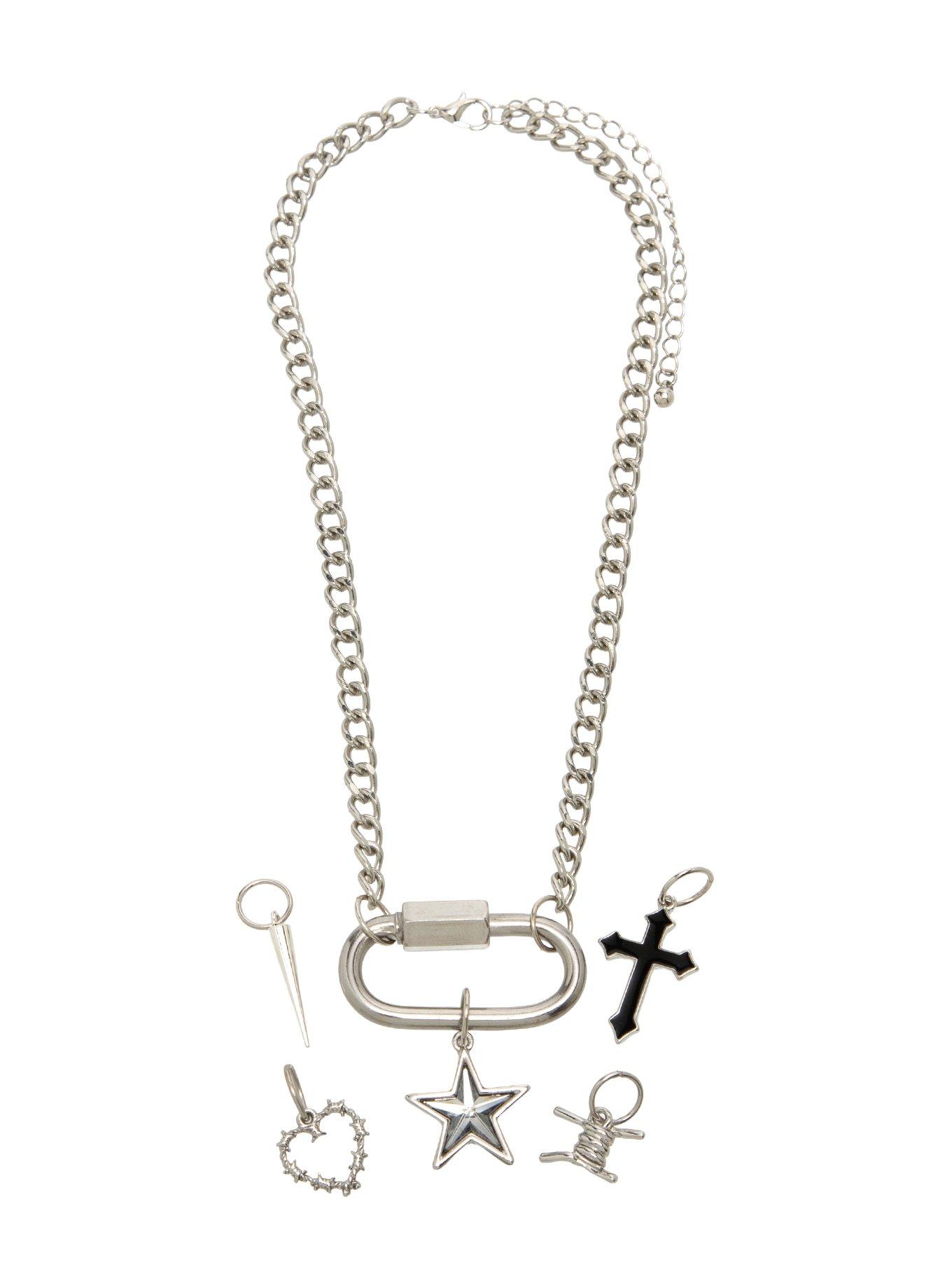 Social Collision Carabiner Interchangeable Charm Necklace Set, , hi-res