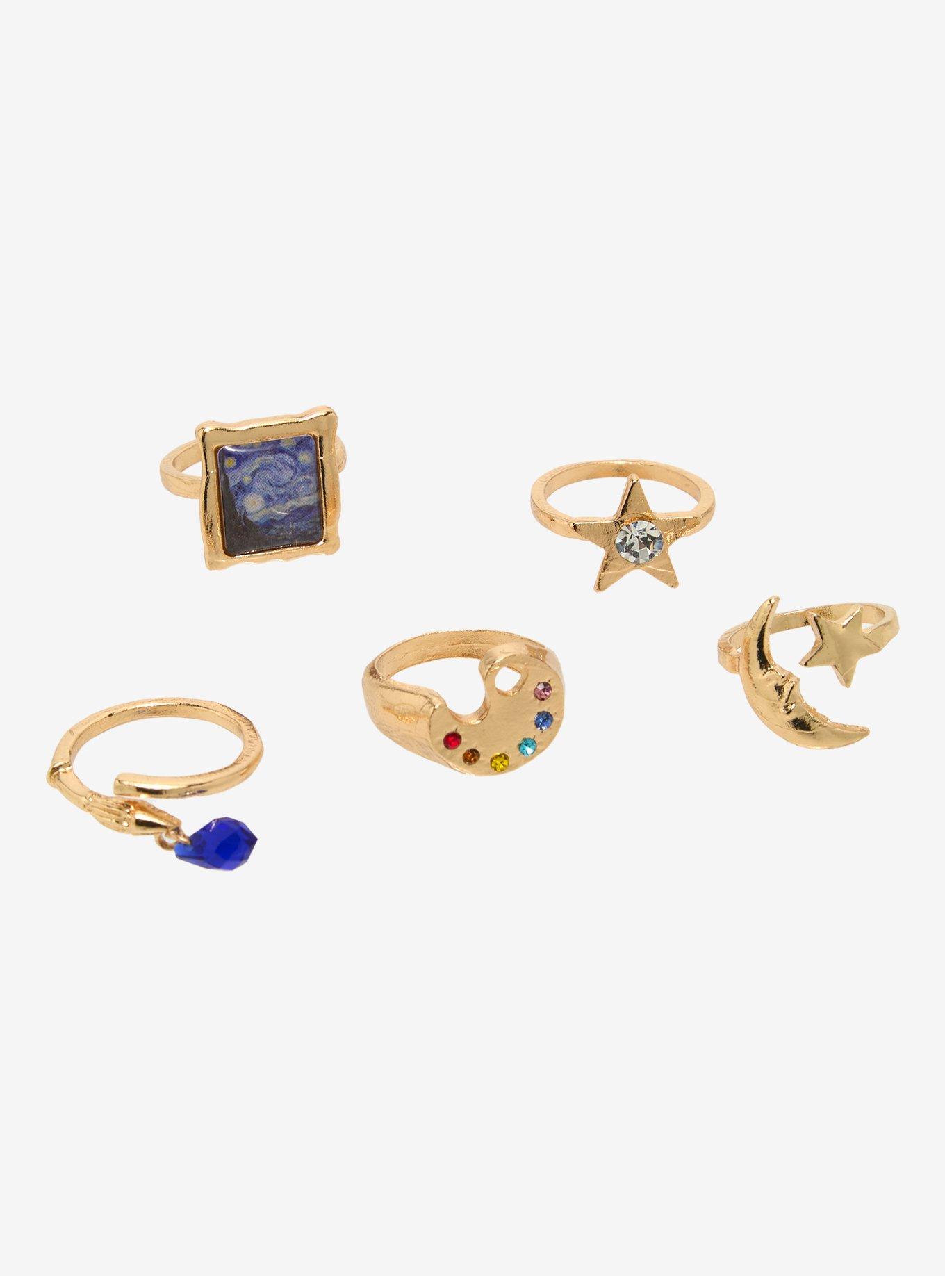 Thorn & Fable Starry Night Paint Ring Set, , hi-res