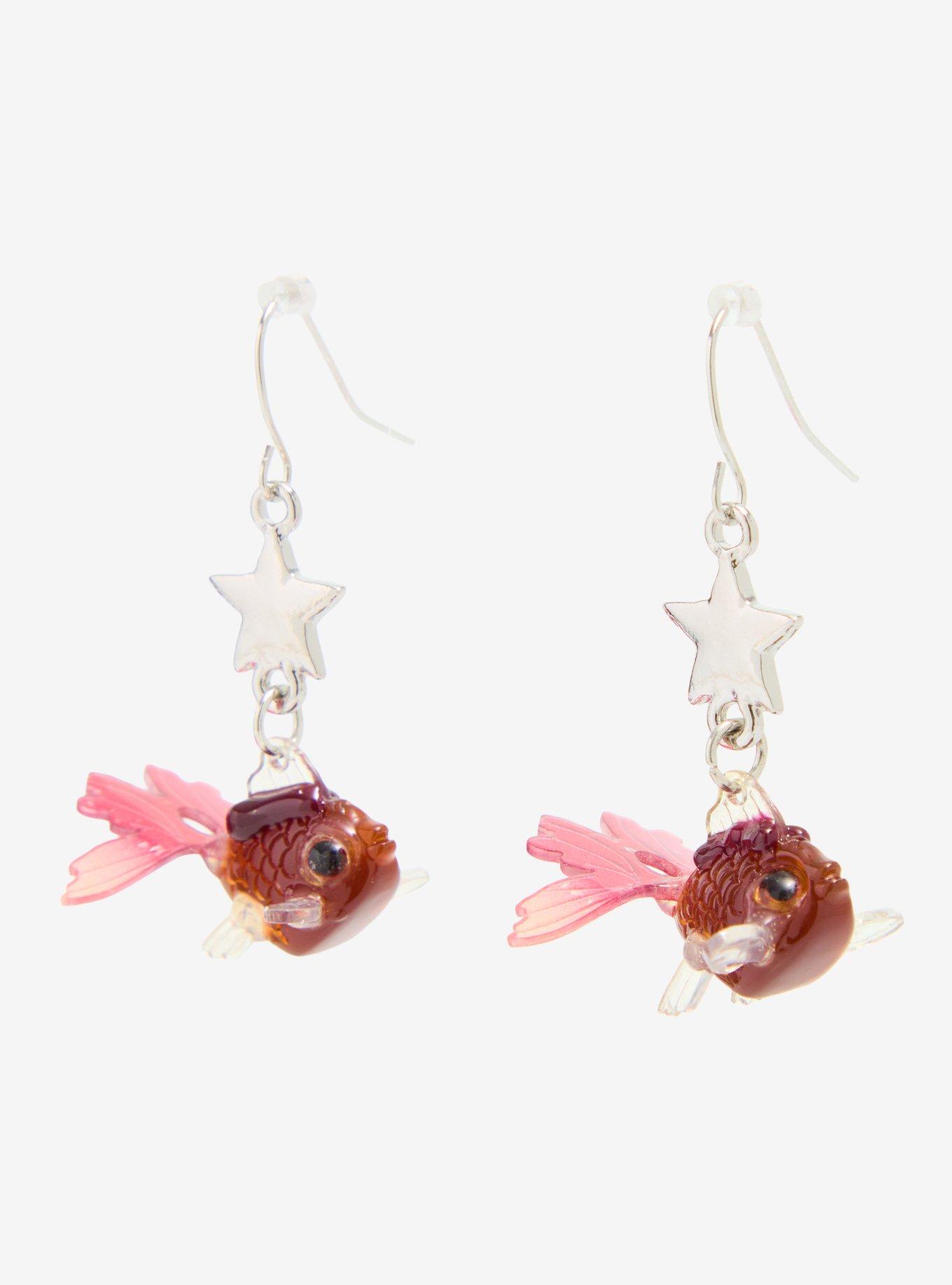 Sweet Society Red Goldfish Bead Earrings, , alternate
