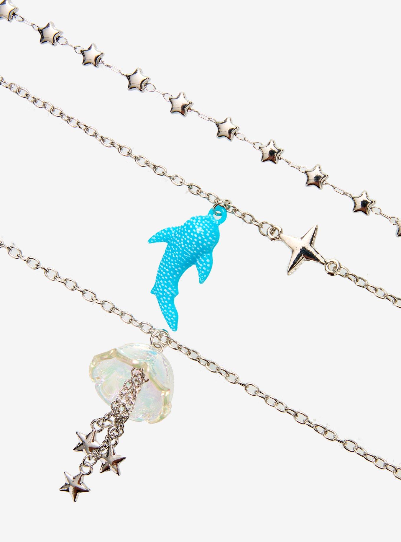 Sweet Society Jellyfish Shark Star Necklace Set, , alternate