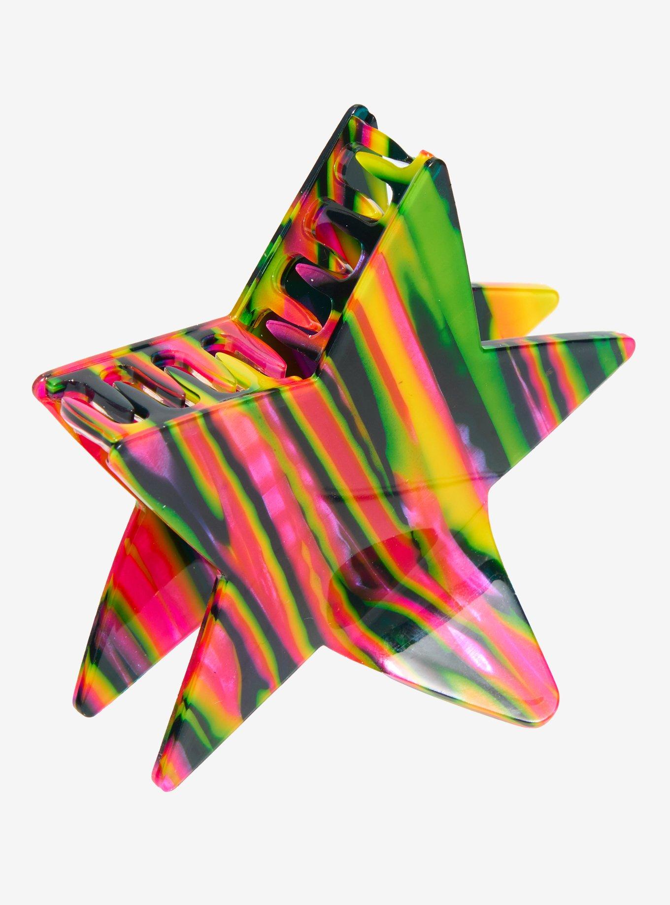 Star Multicolor Marble Stripe Claw Hair Clip, , alternate