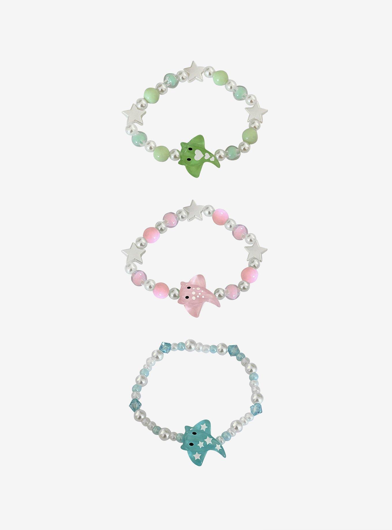 Sweet Society Pastel Manta Ray Bead Bracelet Set, , hi-res