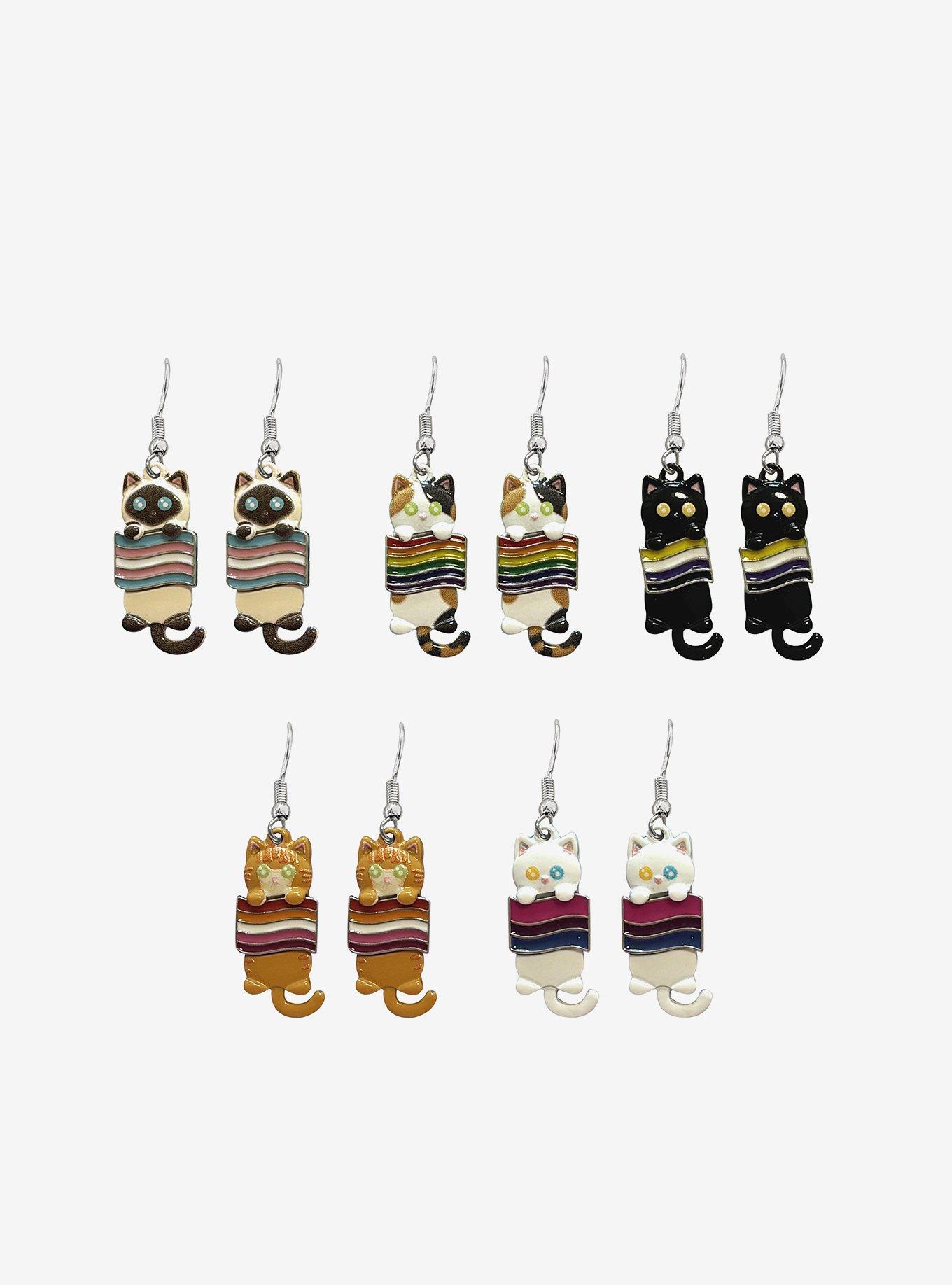 Sweet Society Pride Cats Drop Earring Set, , hi-res