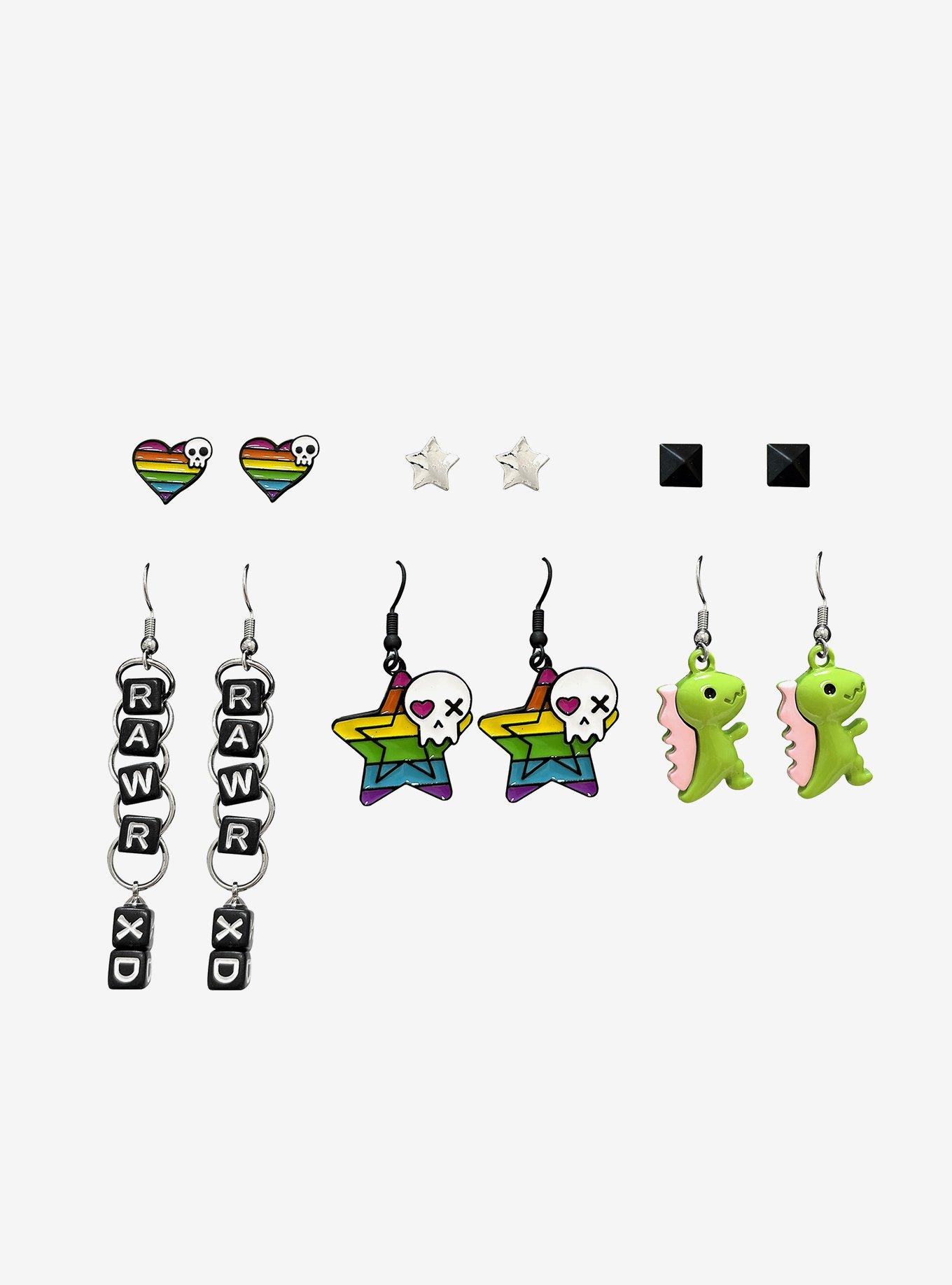 Rainbow Rawr XD Dinosaur Earring Set, , hi-res