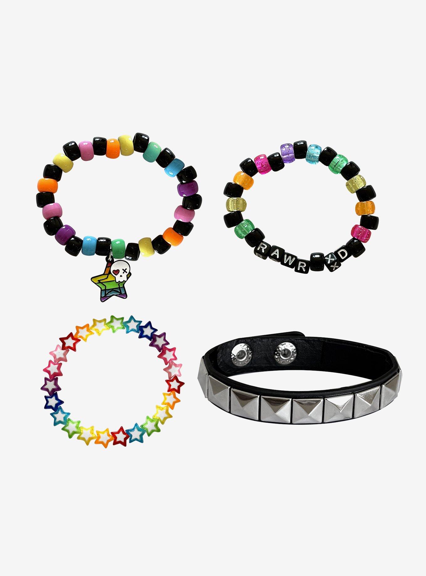 Rainbow Star Pyramid Stud Bracelet Set, , hi-res