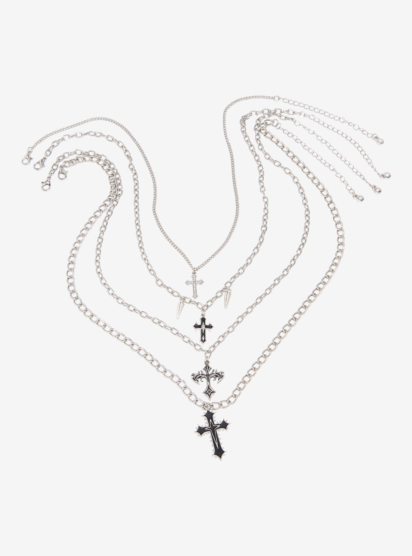 Social Collision Gothic Cross Necklace Set, , hi-res