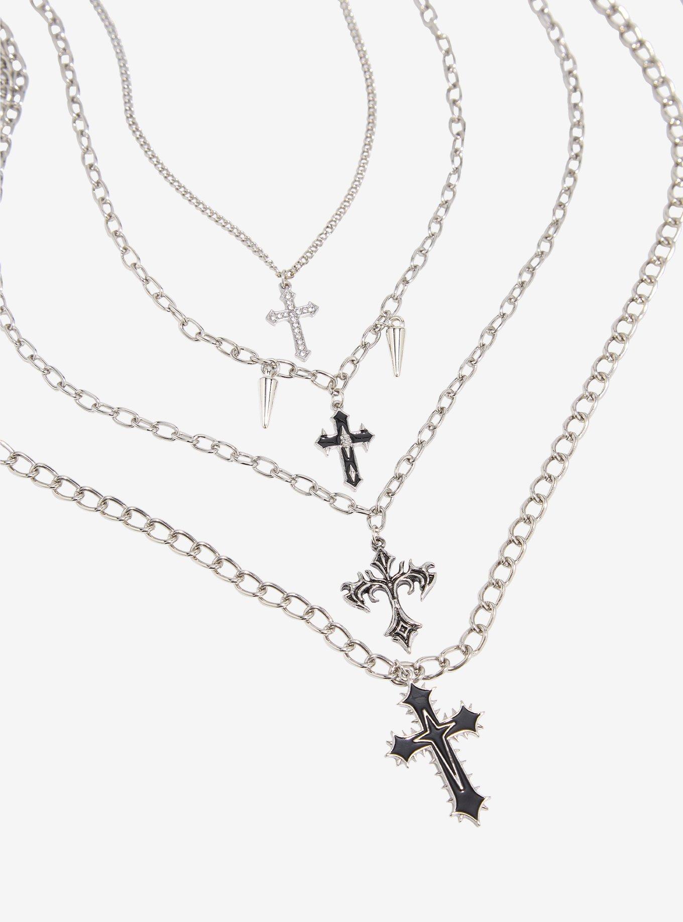 Social Collision Gothic Cross Necklace Set, , alternate