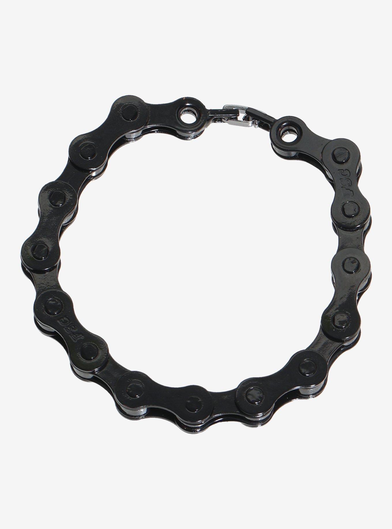 Social Collision Black Bike Chain Bracelet, , hi-res