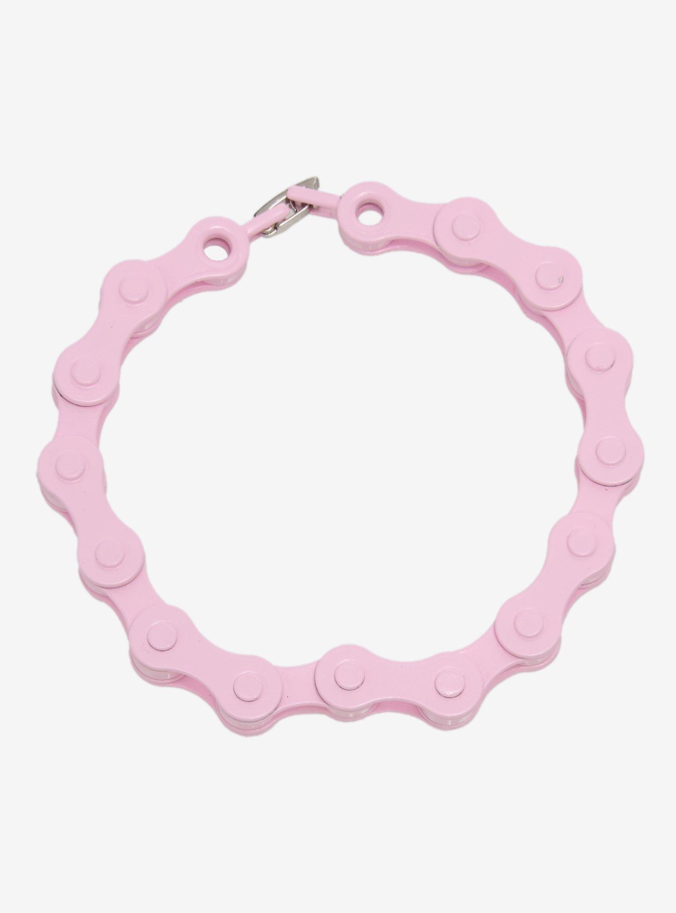 Social Collision Pink Bike Chain Bracelet, , hi-res