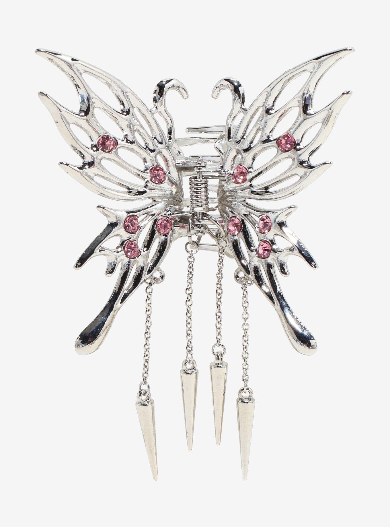 Social Collision Cyber Butterfly Claw Hair Clip, , alternate