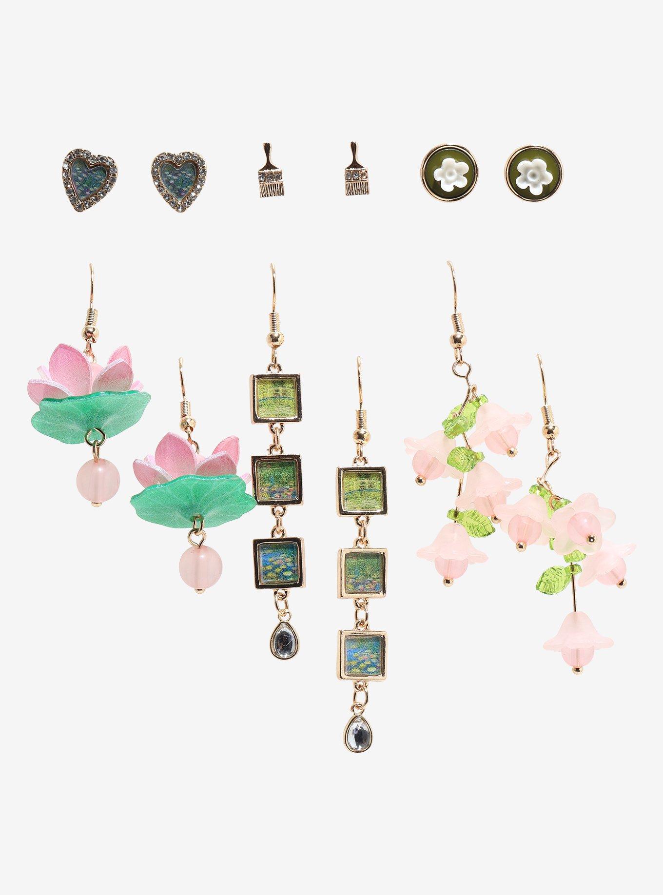 Thorn & Fable Claude Monet Lilies Earring Set, , hi-res
