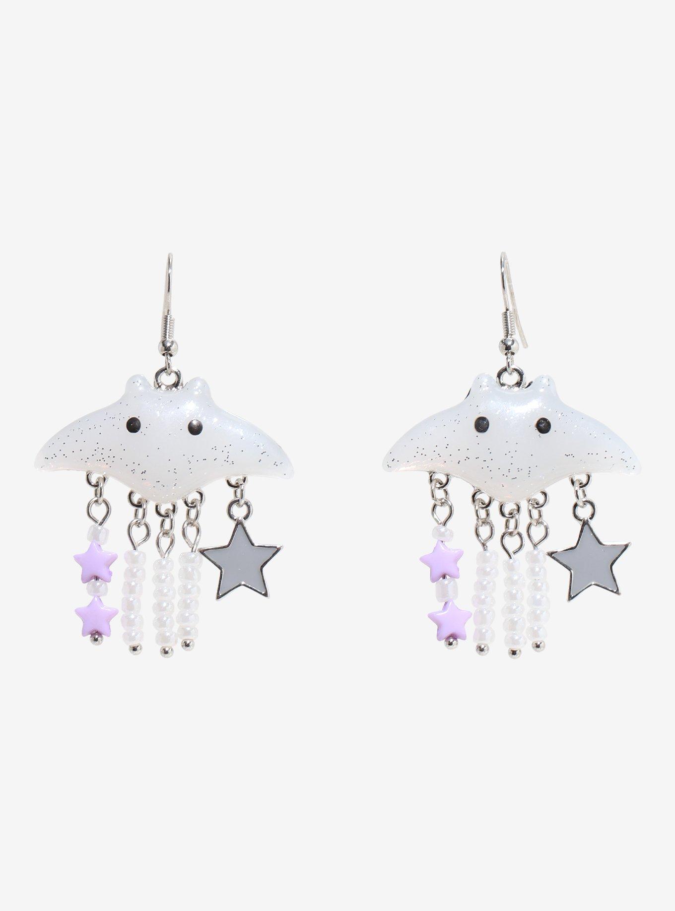 Sweet Society Manta Ray Pearl Bead Earrings, , hi-res