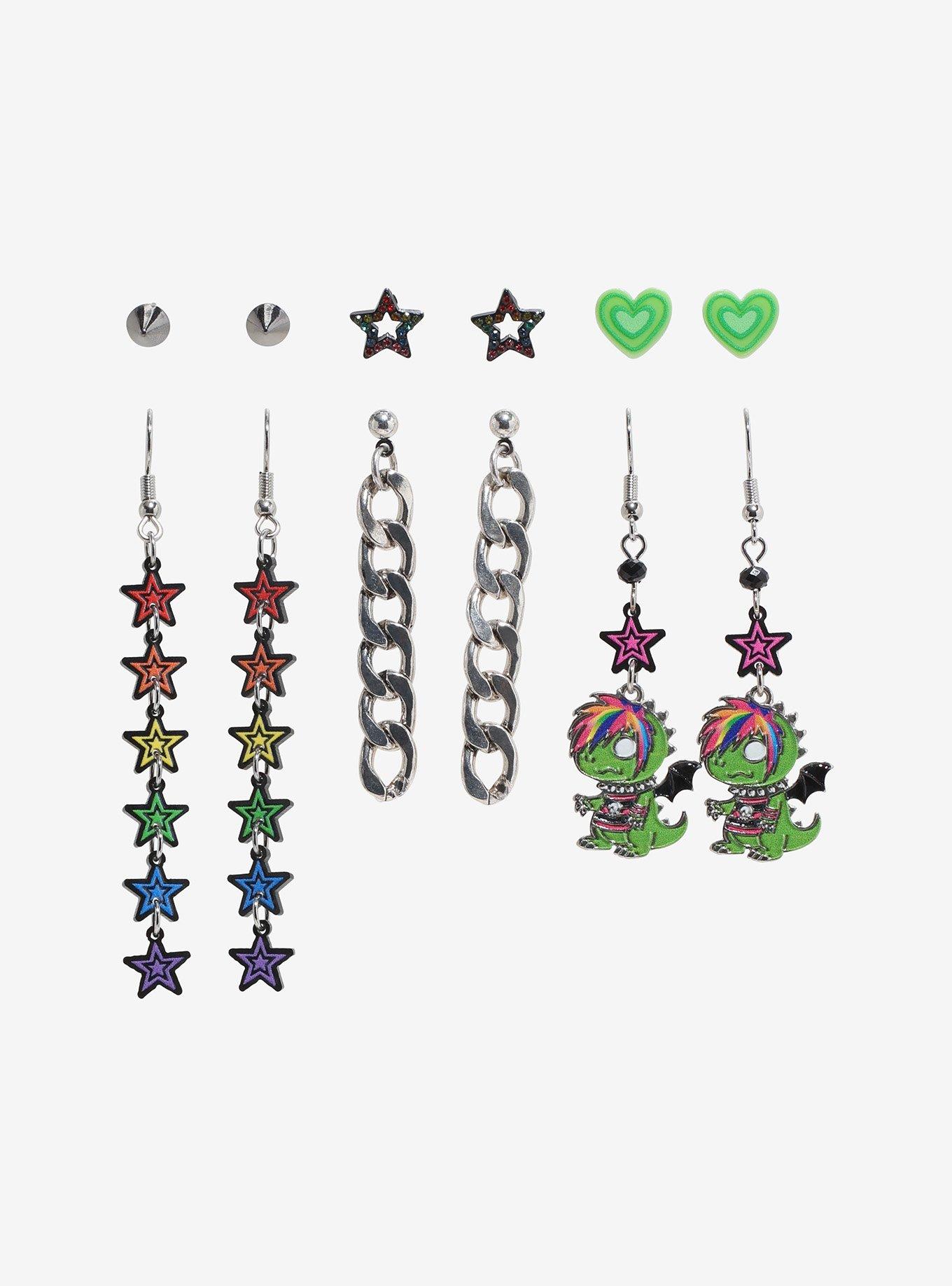 Pride Dinosaur Star Earring Set, , hi-res