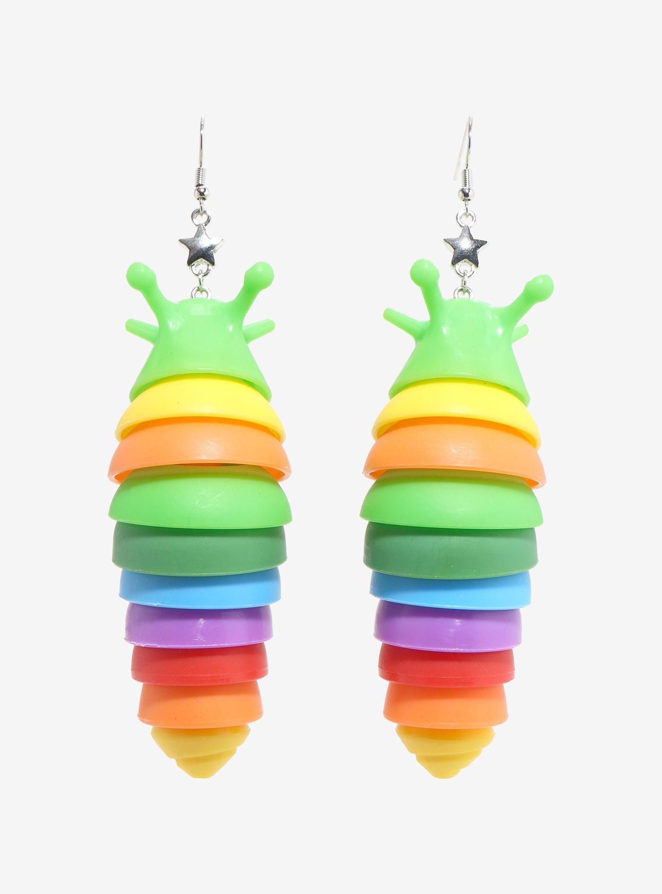Rainbow Slug Drop Earrings, , alternate