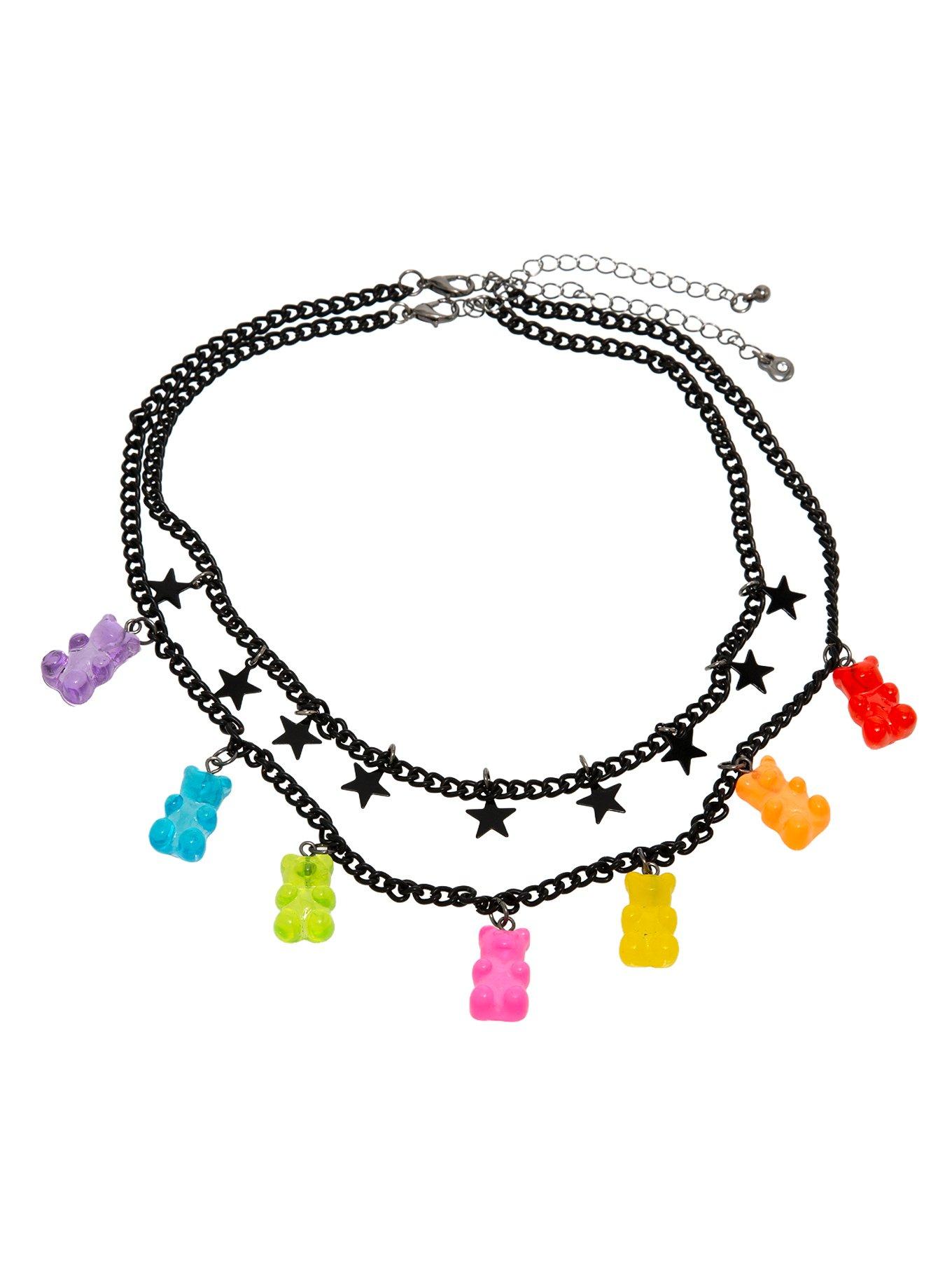 Rainbow Candy Bear Necklace Set, , hi-res