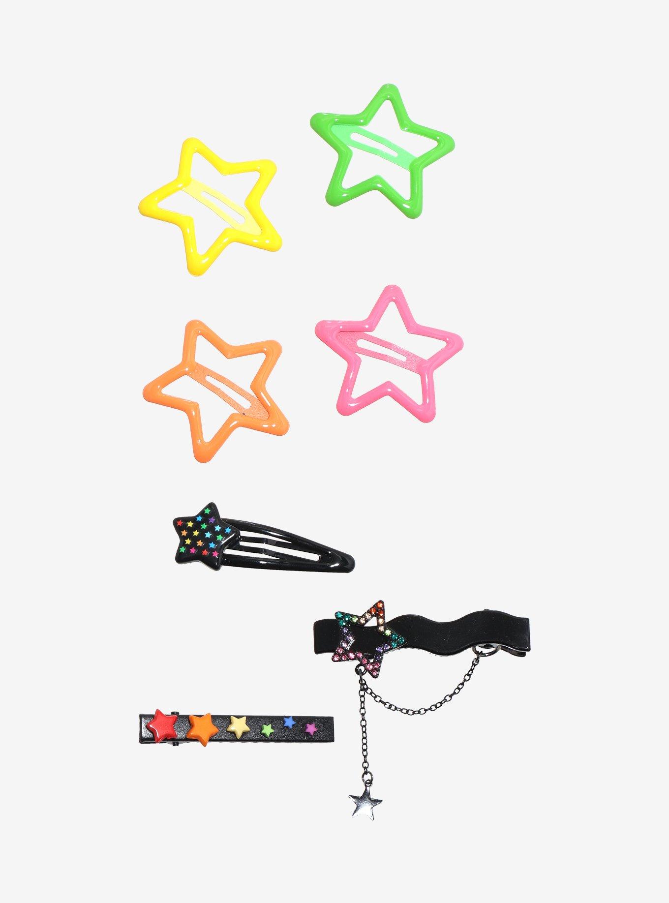 Rainbow Star Hair Clip Set, , hi-res