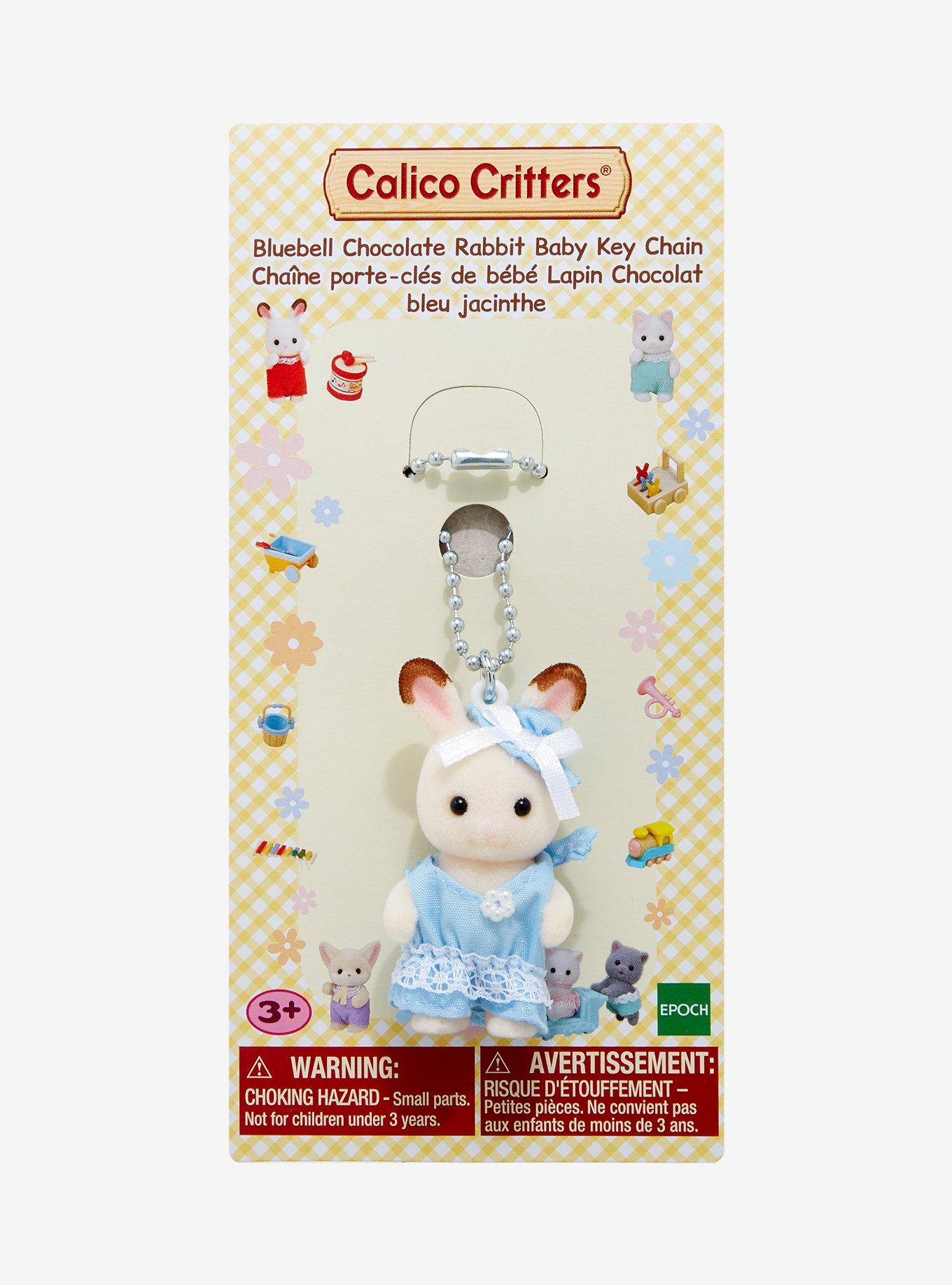 Calico Critters Bluebell Chocolate Rabbit Baby Key Chain, , hi-res
