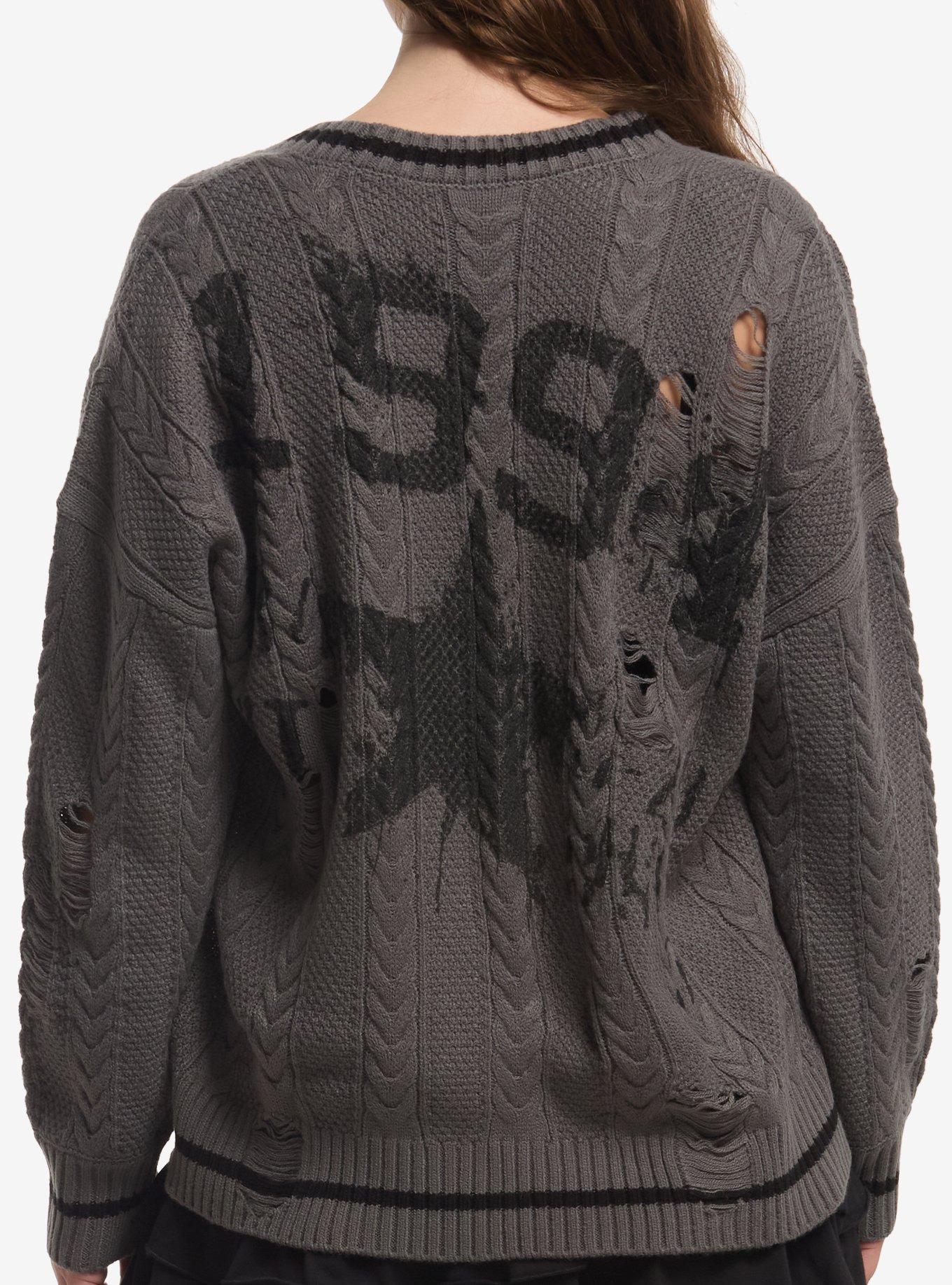 Social Collision Skull 1994 Distressed Girls Cardigan, , hi-res