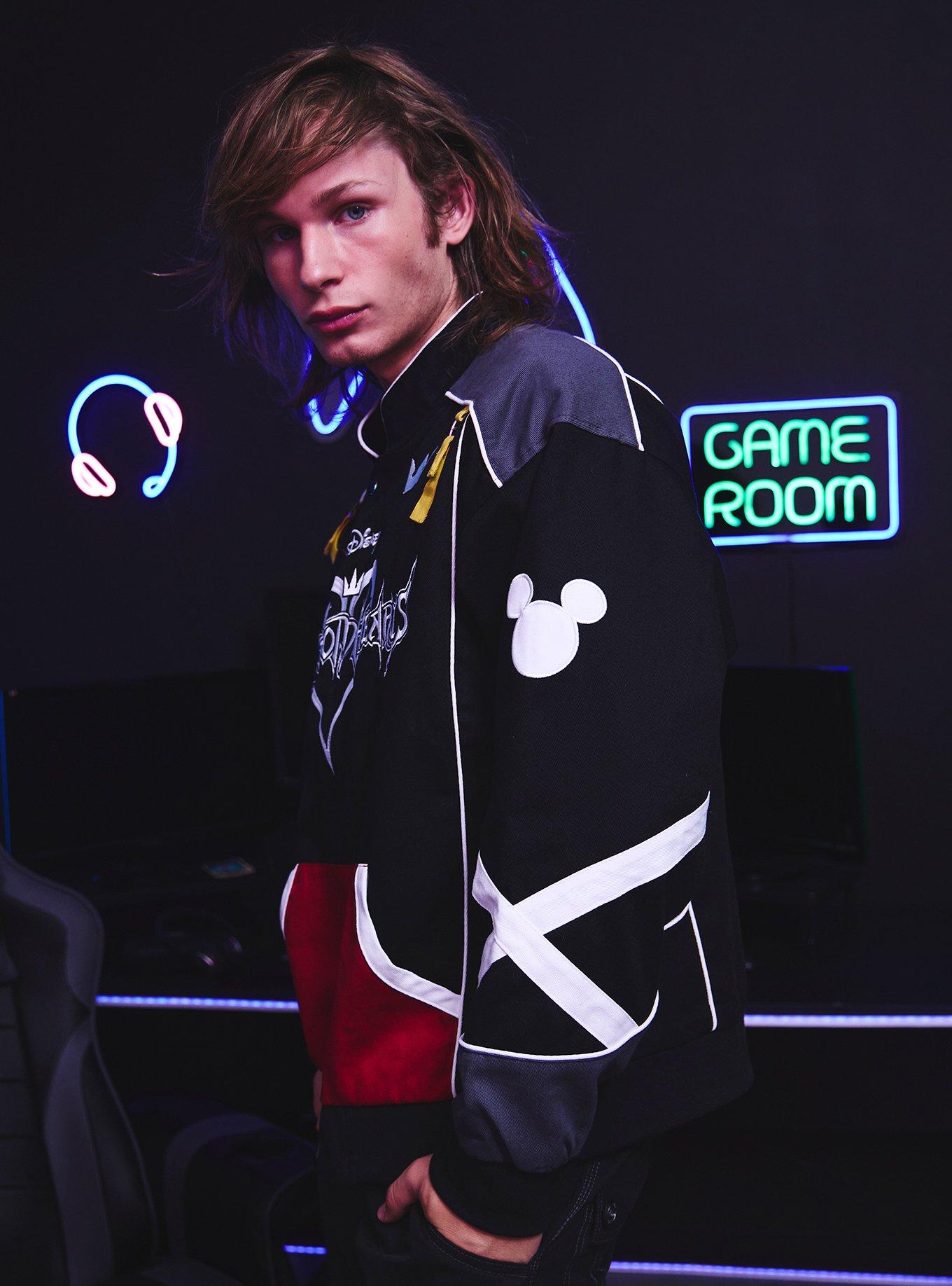 Our Universe Disney Kingdom Hearts Logo Racing Jacket, BLACK, alternate - view 4