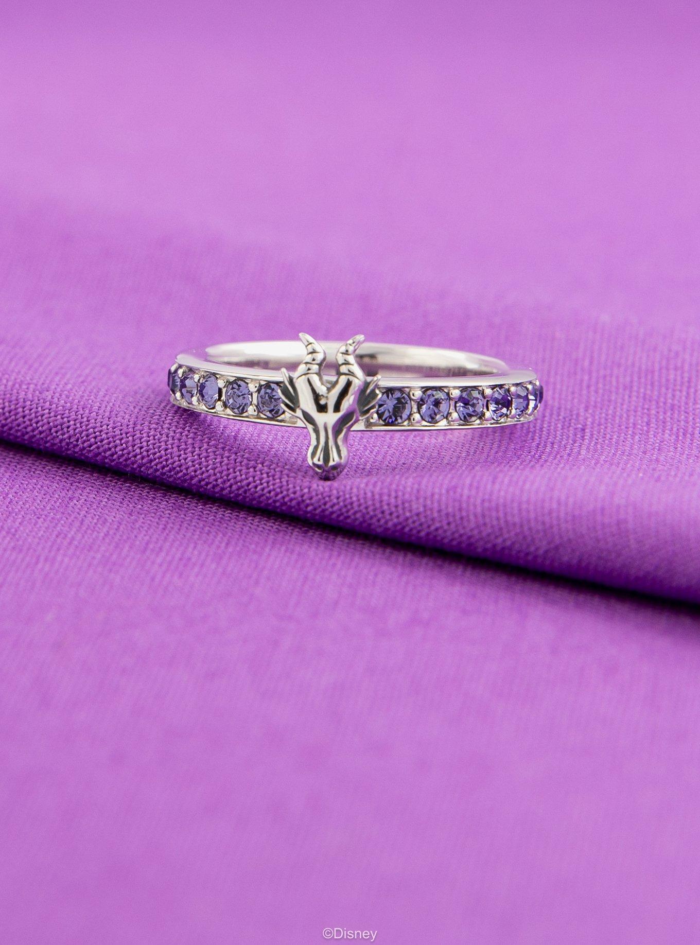 Disney X RockLove Disney Sleeping Beauty Maleficent Iconic Villains Stacker Ring, PURPLE, alternate
