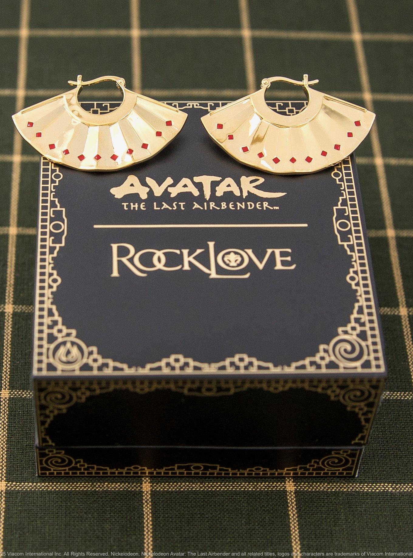 Avatar The Last Airbender X RockLove Kyoshi Warrior Fan Earrings, , alternate