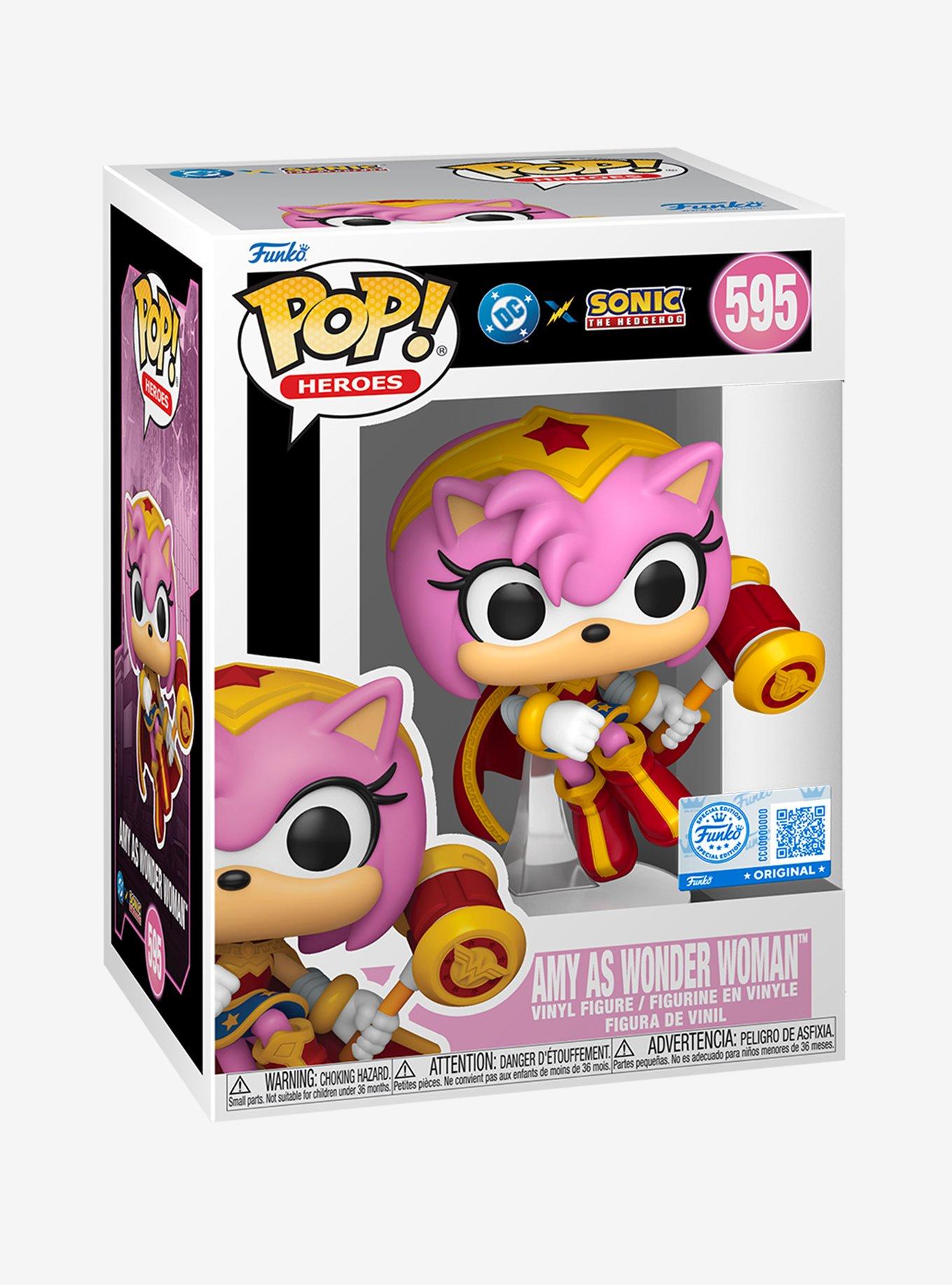 Funko DC Comics X Sonic The Hedgehog Pop! Heroes Amy As Wonder Woman Vinyl Figure, , hi-res