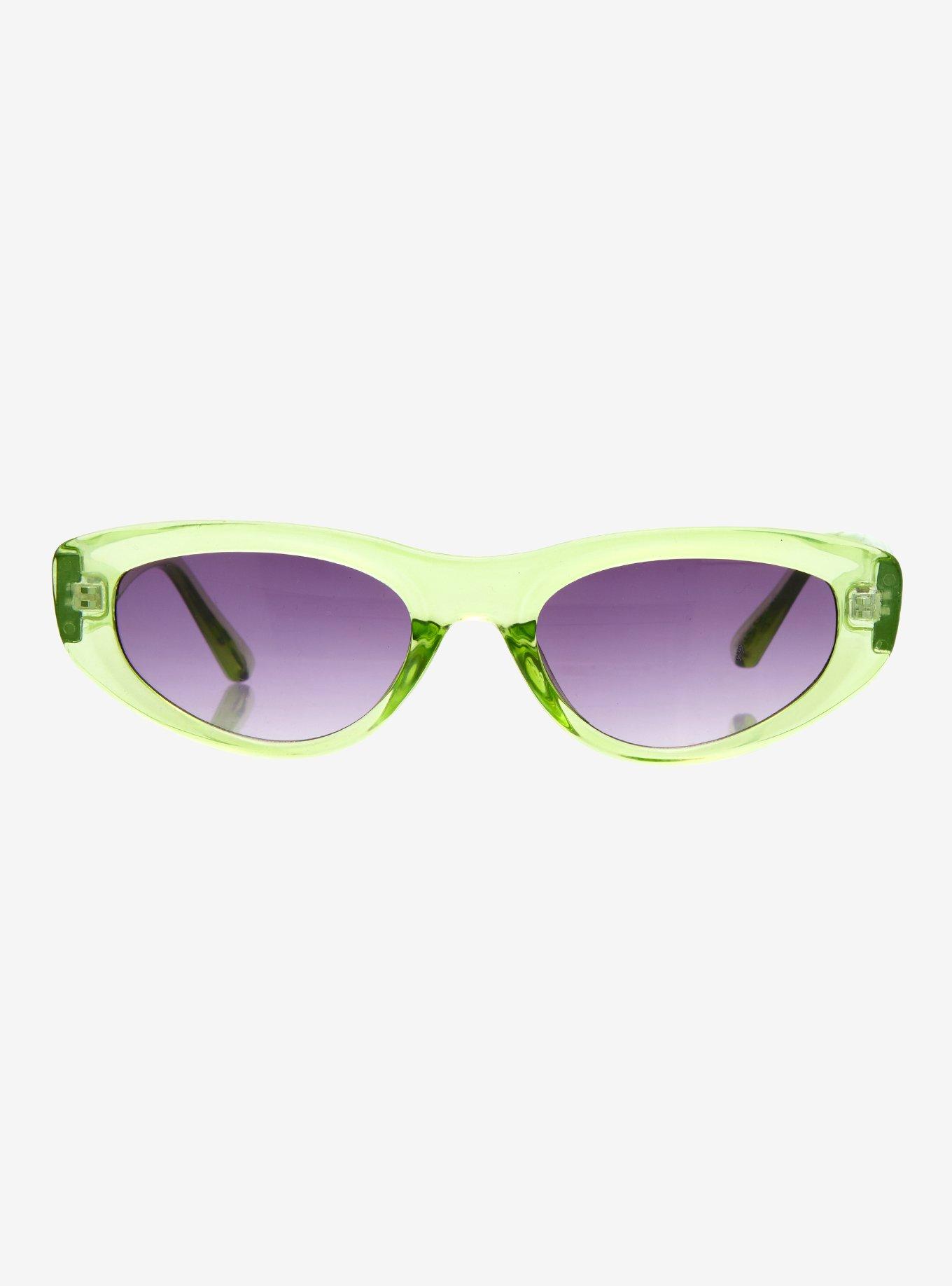 Translucent Green Cat Eye Sunglasses, , hi-res
