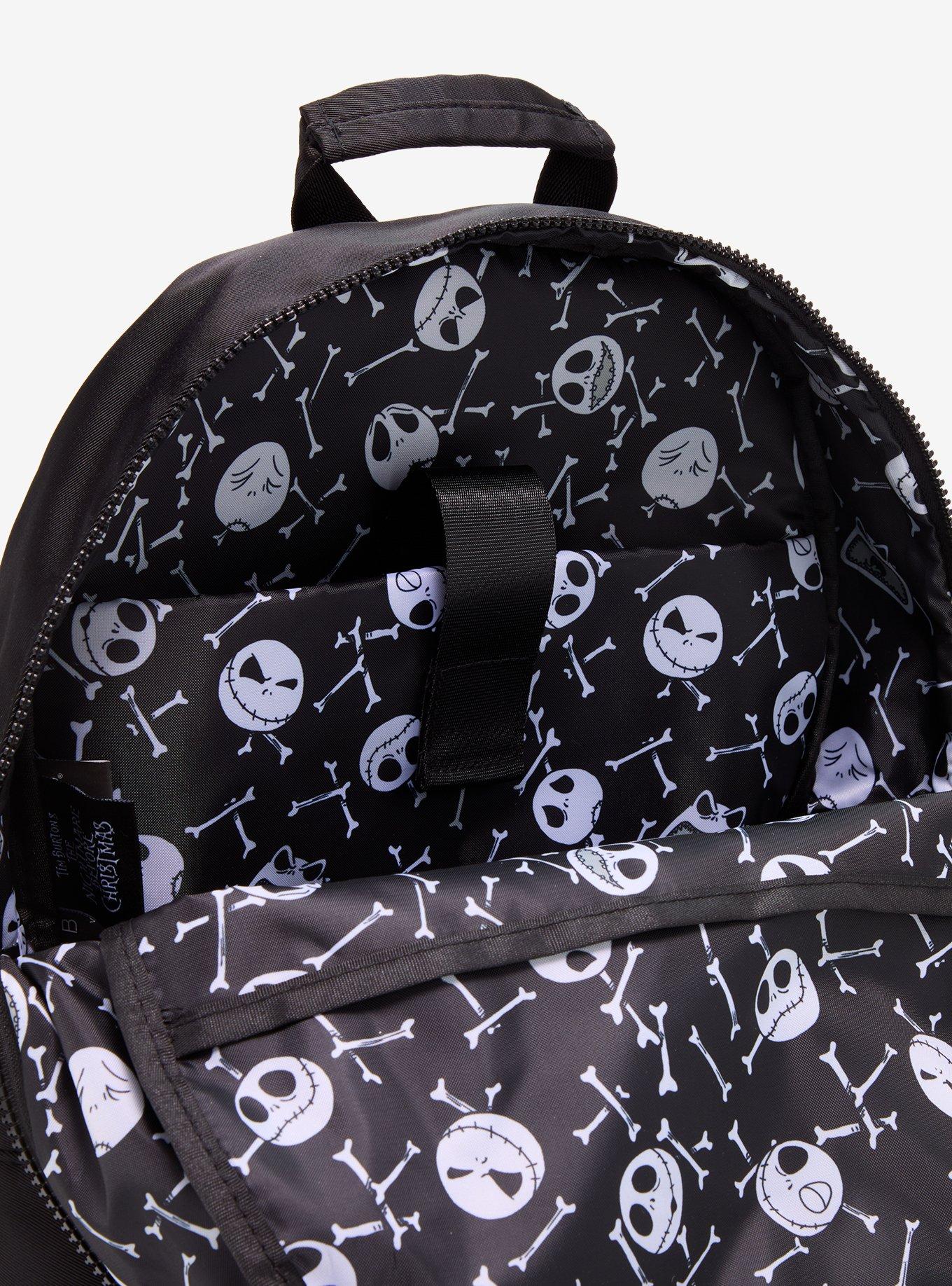 Disney The Nightmare Before Christmas Jack Skellington Allover Chenille Patches Backpack - BoxLunch Exclusive, , alternate