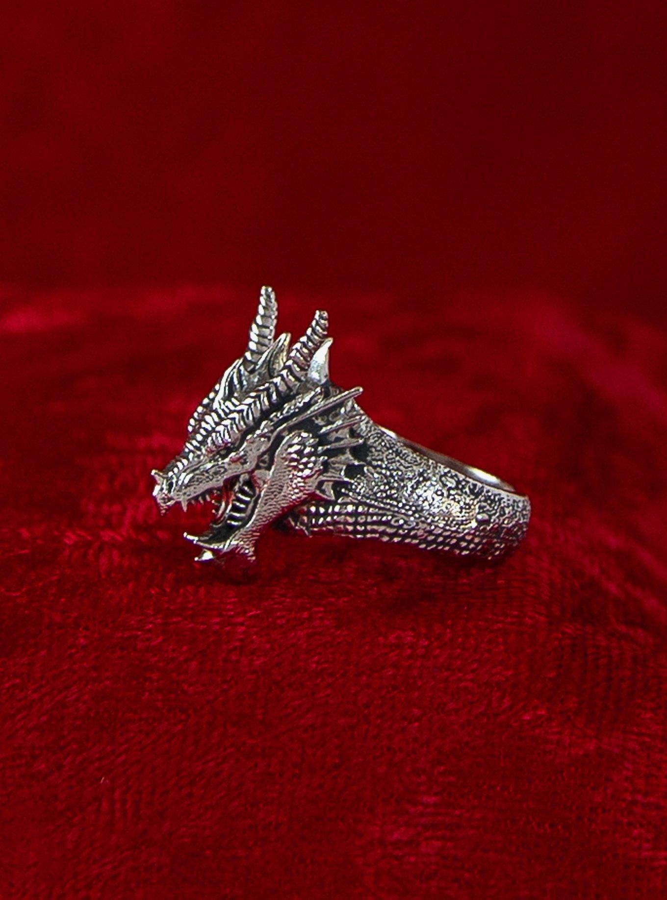 Dungeons and Dragons X RockLove Red Dragon Ring, SILVER, alternate
