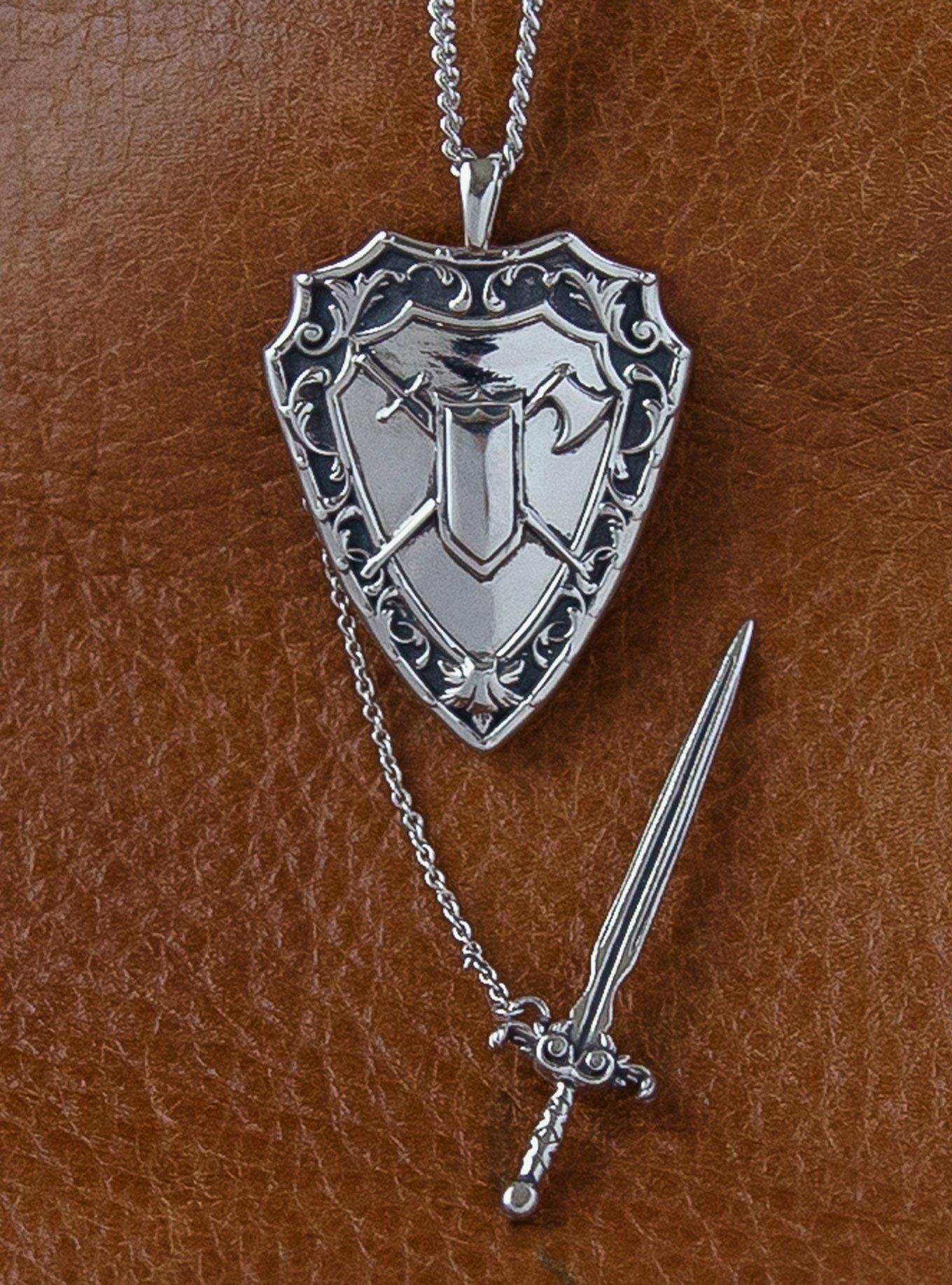 Dungeons and Dragons X RockLove Fighter Sword and Shield Necklace, , alternate
