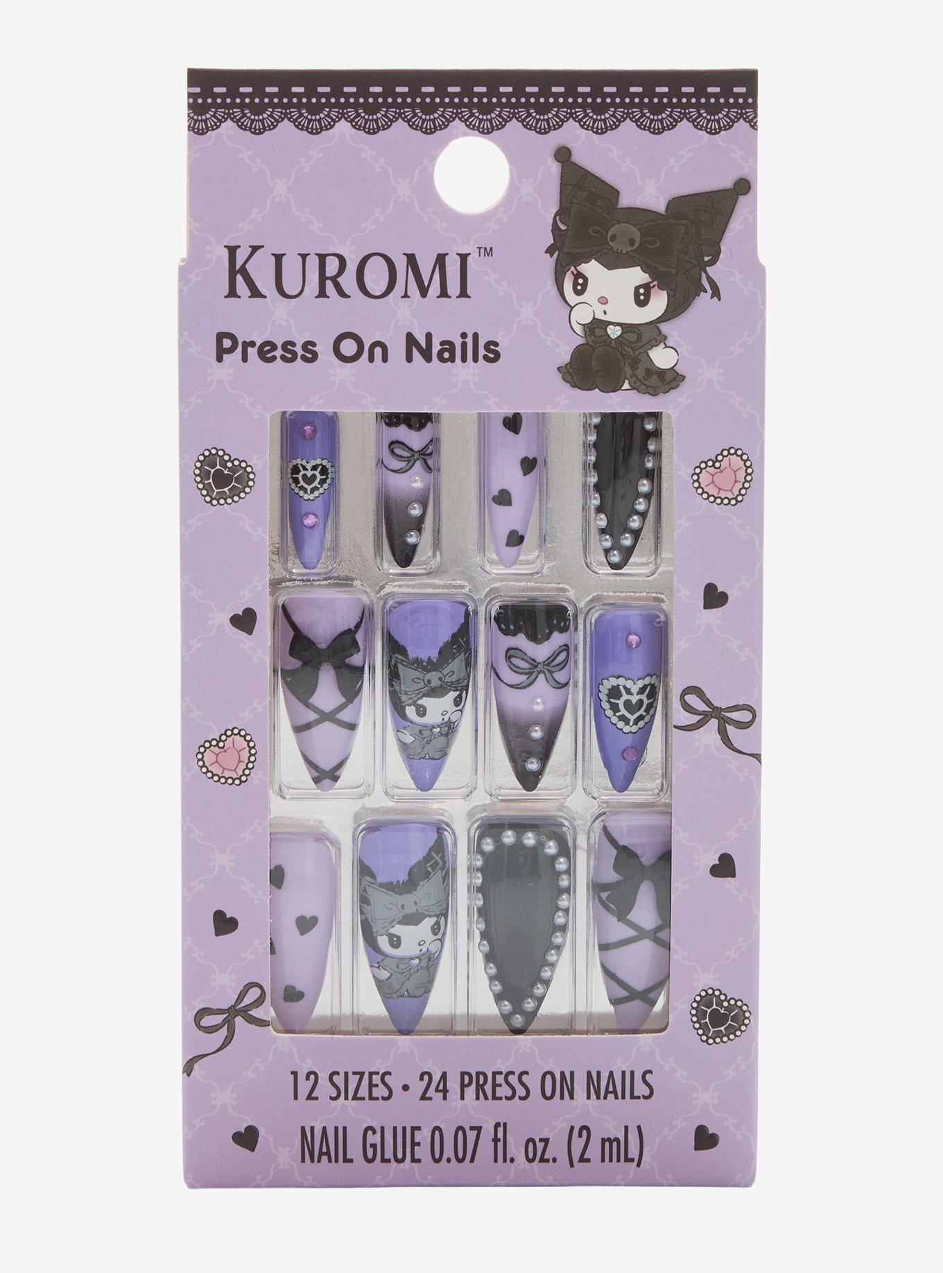 Kuromi Purple Lolita Press-On Nail Set, , hi-res