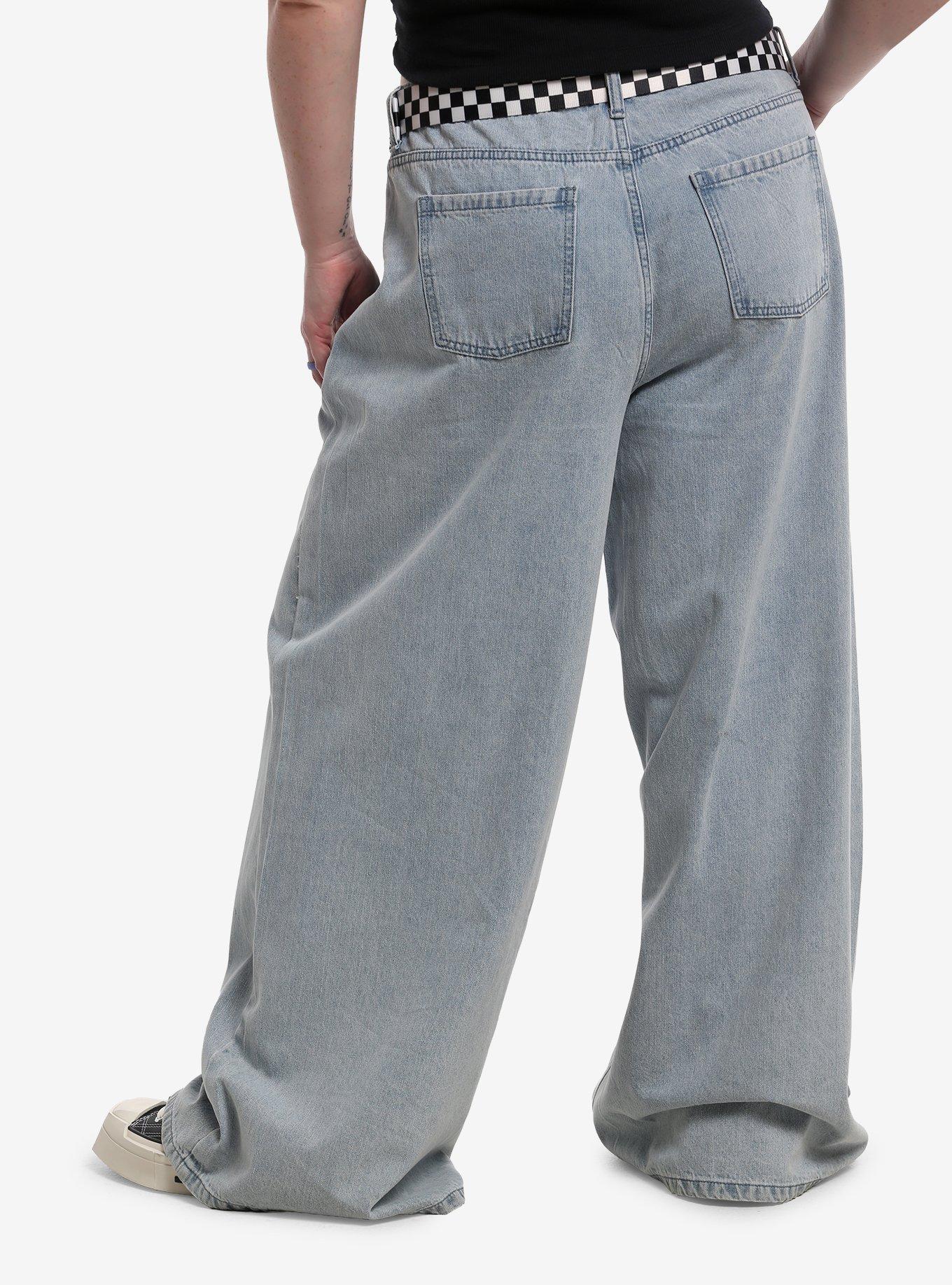 DC Comics Teen Titans Character Belted Wide Leg Jeans Plus Size, , hi-res