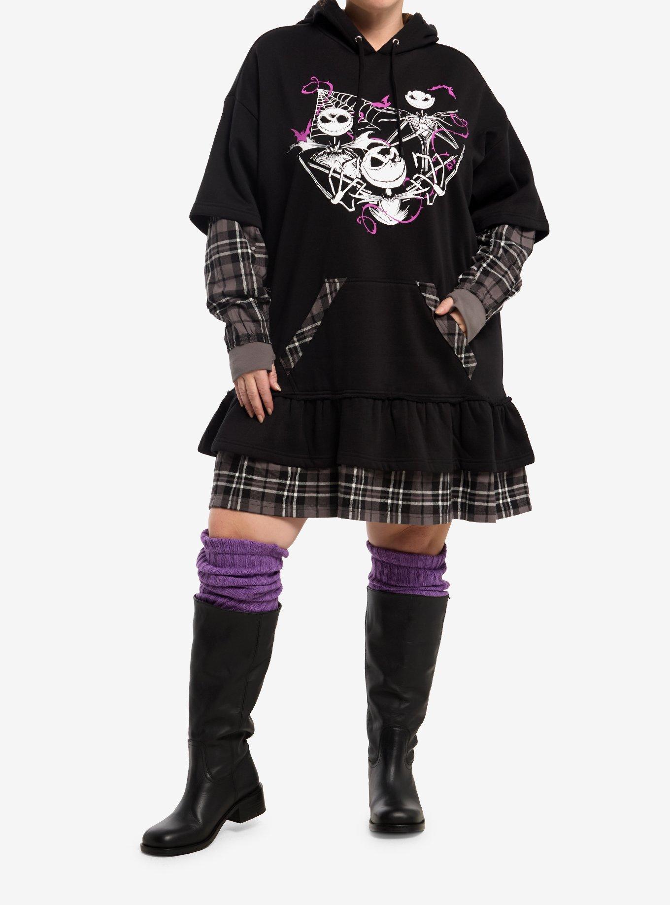 Her Universe The Nightmare Before Christmas Plaid Twofer Dress Plus Size, MULTI, alternate - view 3