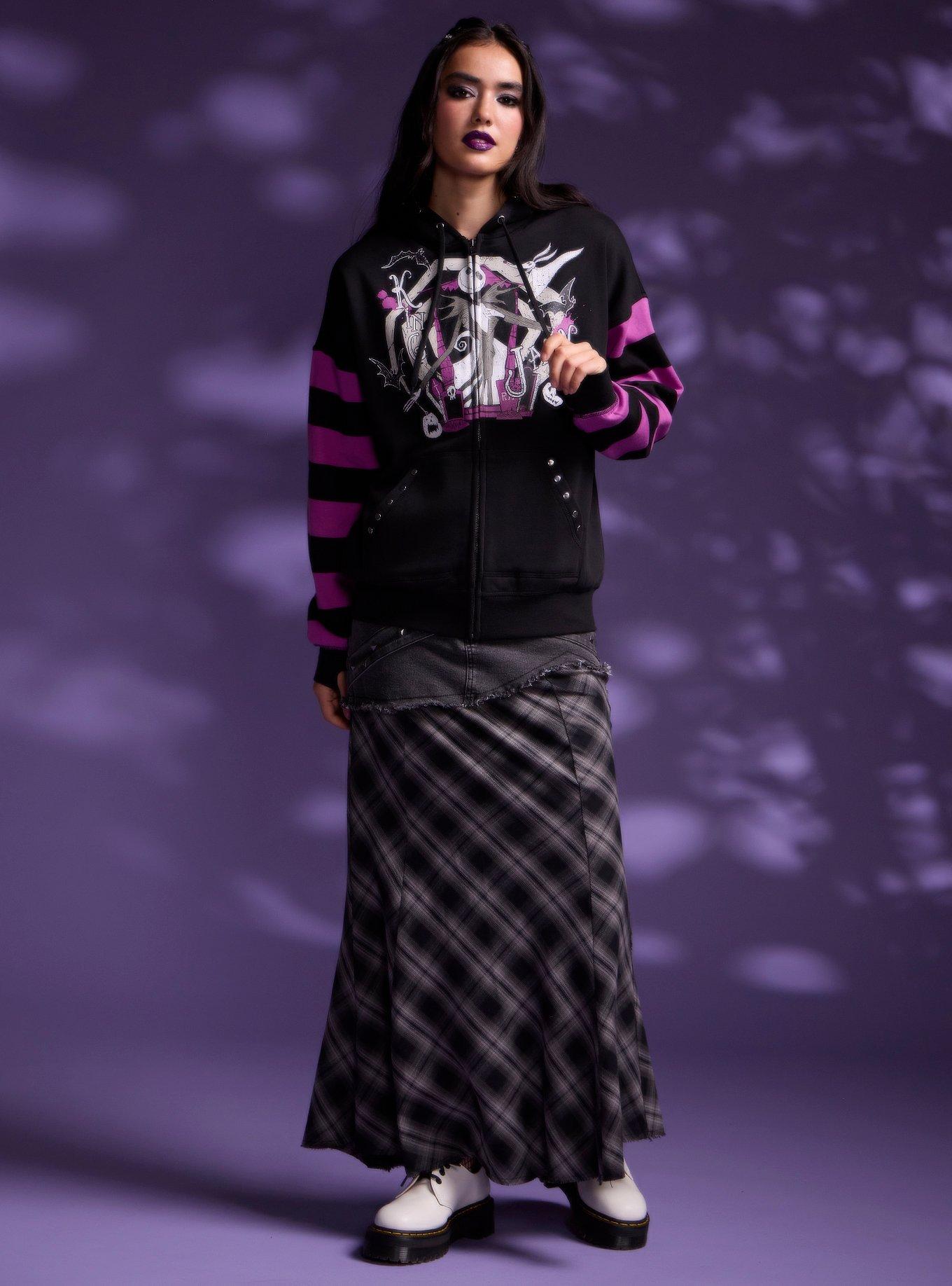 Her Universe The Nightmare Before Christmas Jack Stripe Girls Hoodie, , hi-res