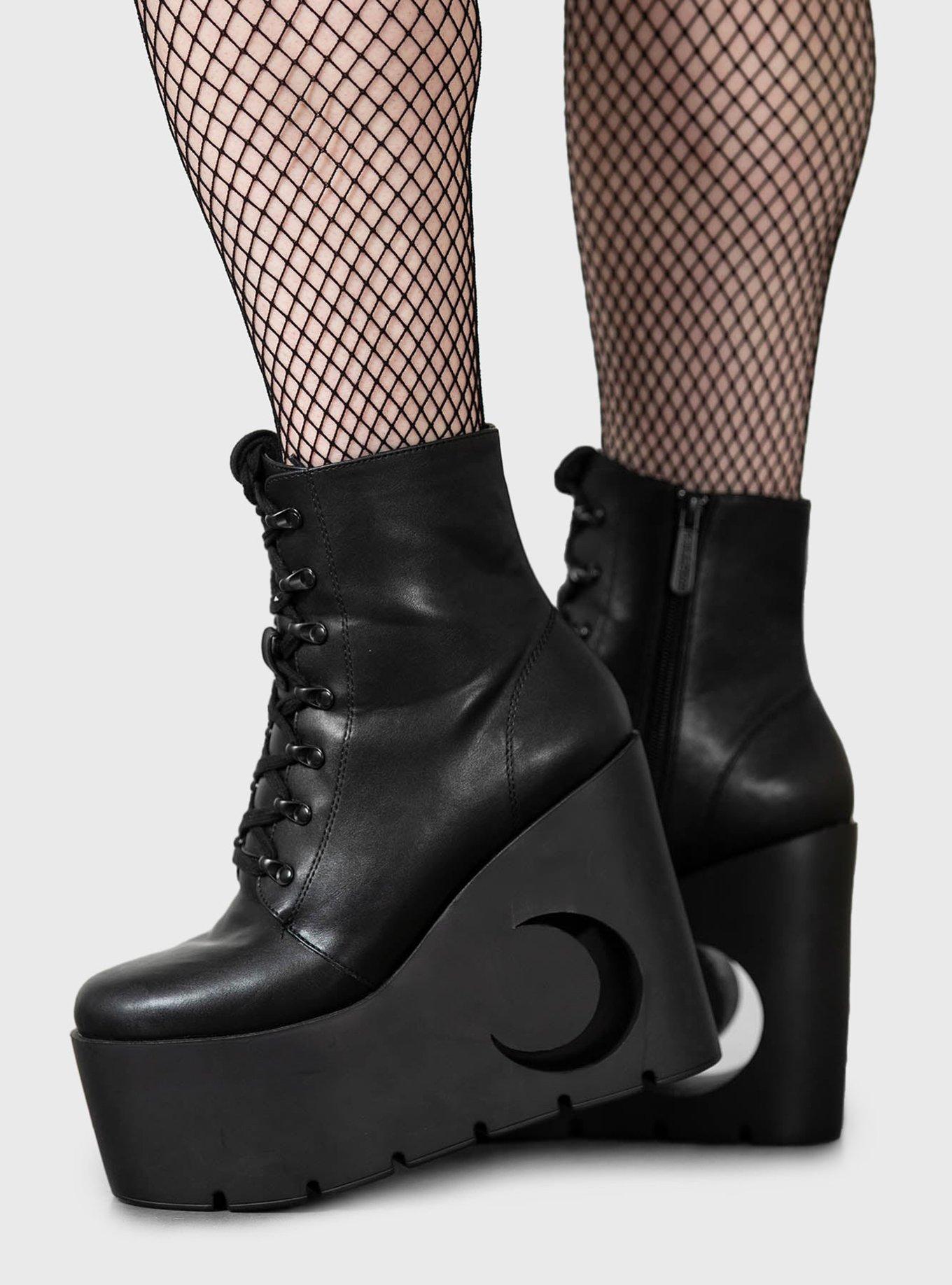 KIHILIST Crescent Moon Platform Heel Boots, , hi-res
