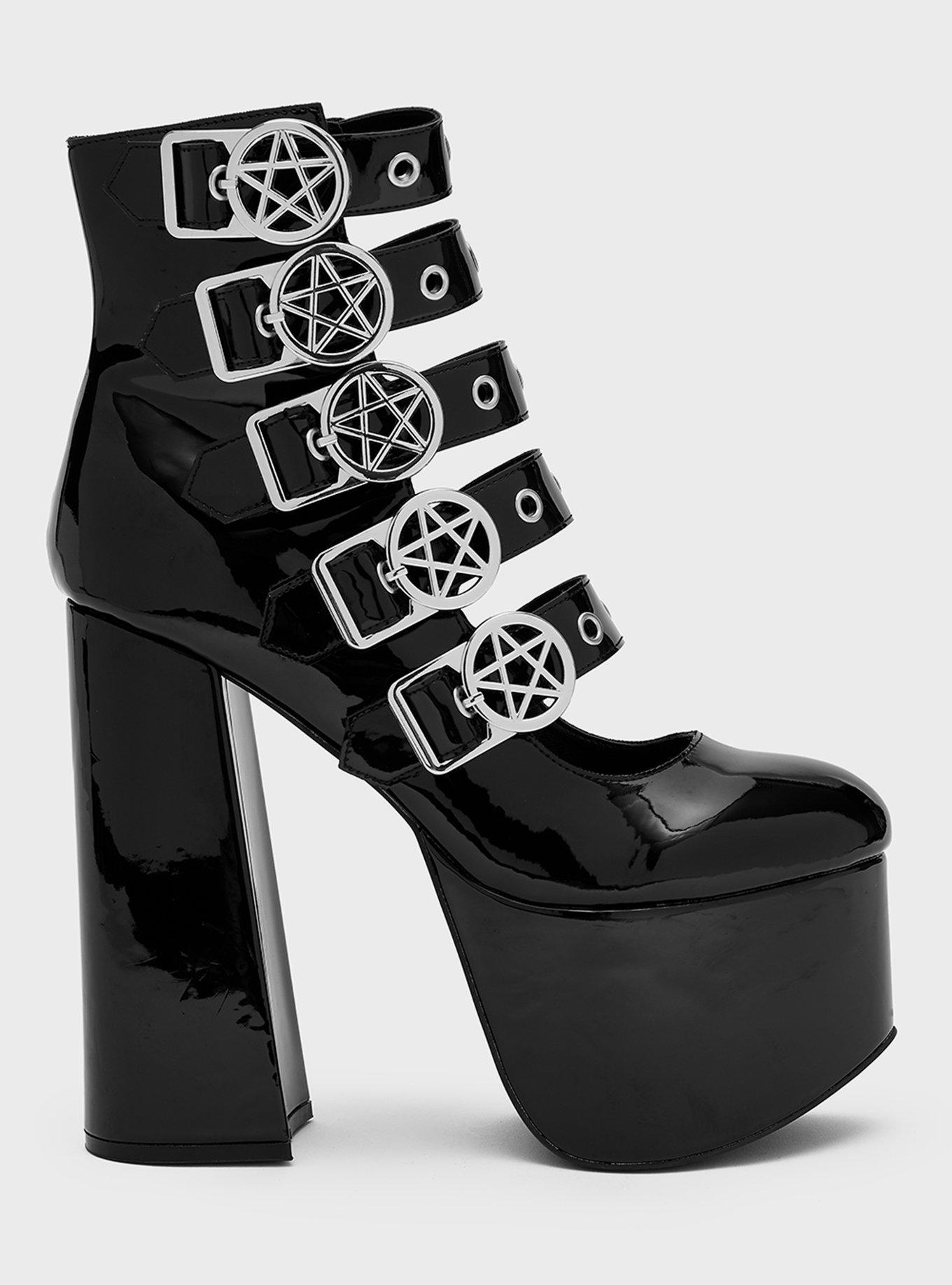 KIHILIST Panic Platform High Heels, BLACK, alternate