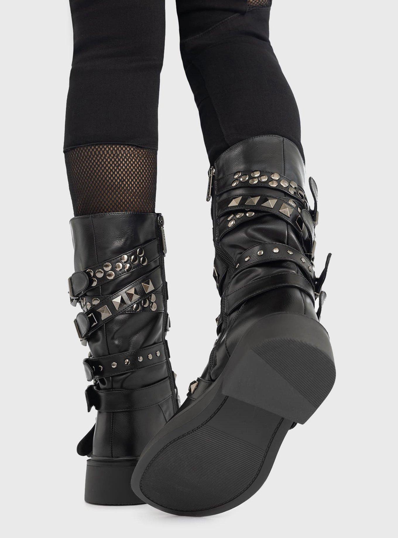 KIHILIST Blood Grunge Boots, BLACK, alternate