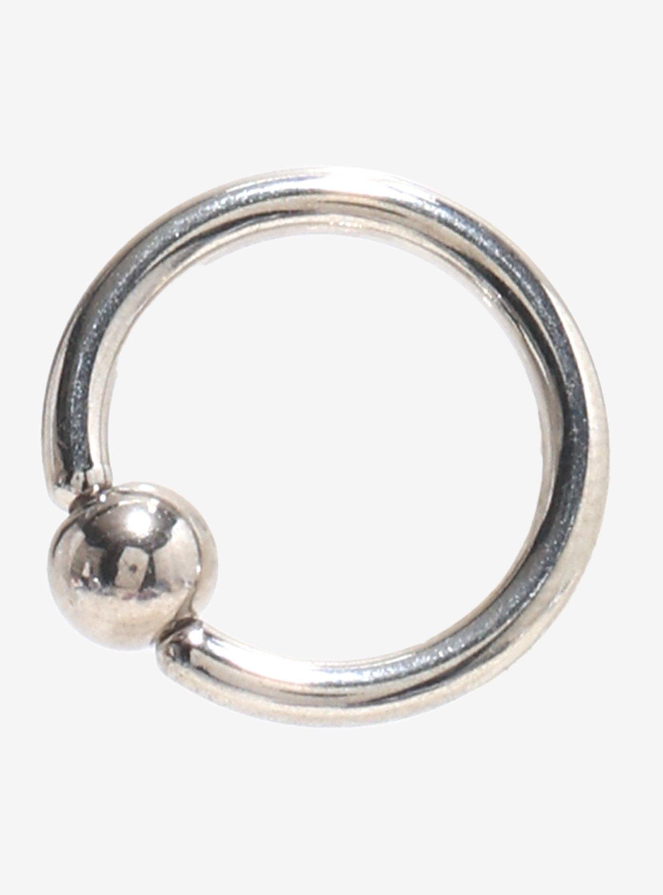 14G Steel Septum Captive Hoop, , hi-res
