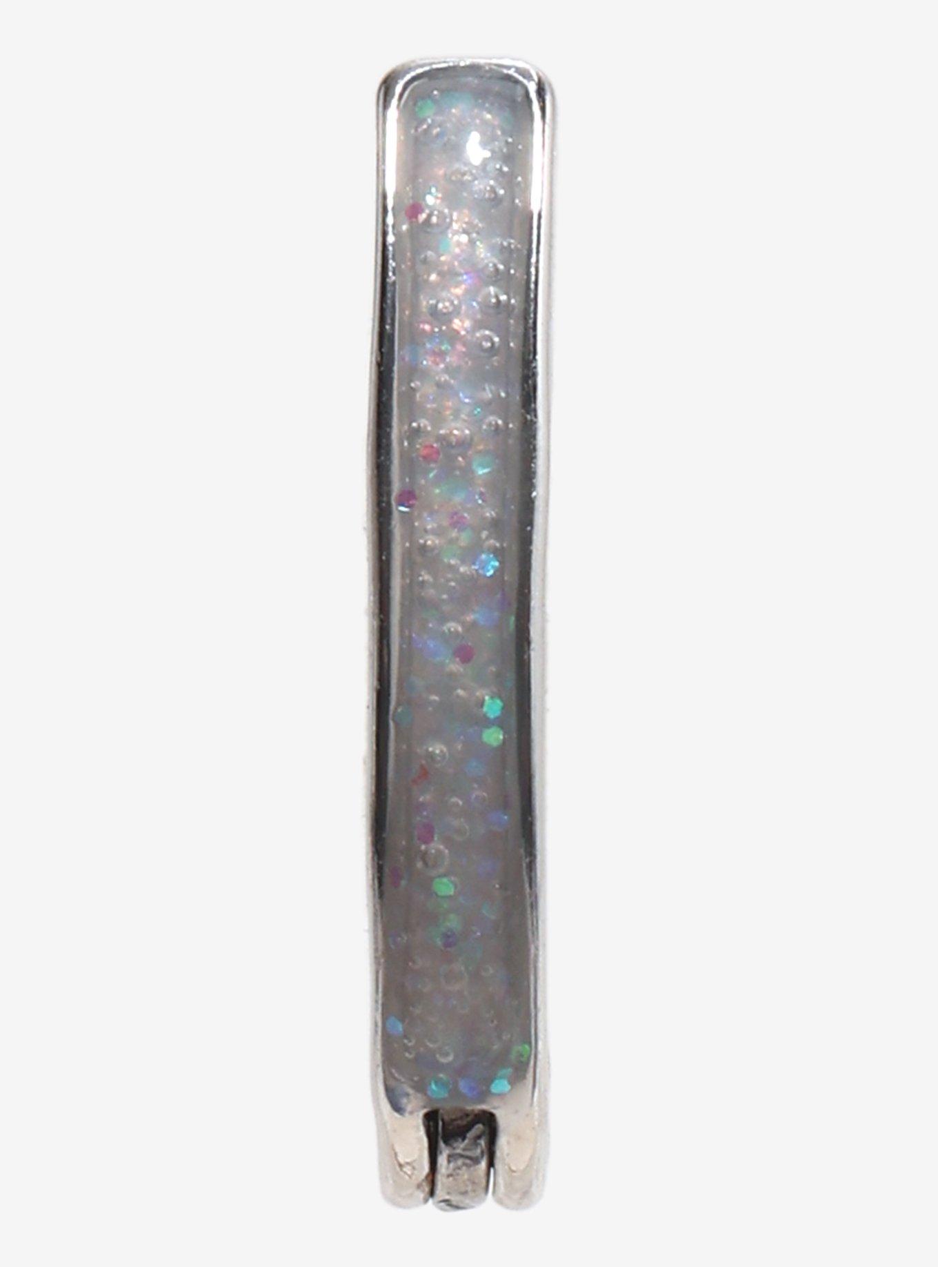 14G Steel Silver Opalescent Navel Clicker, , hi-res